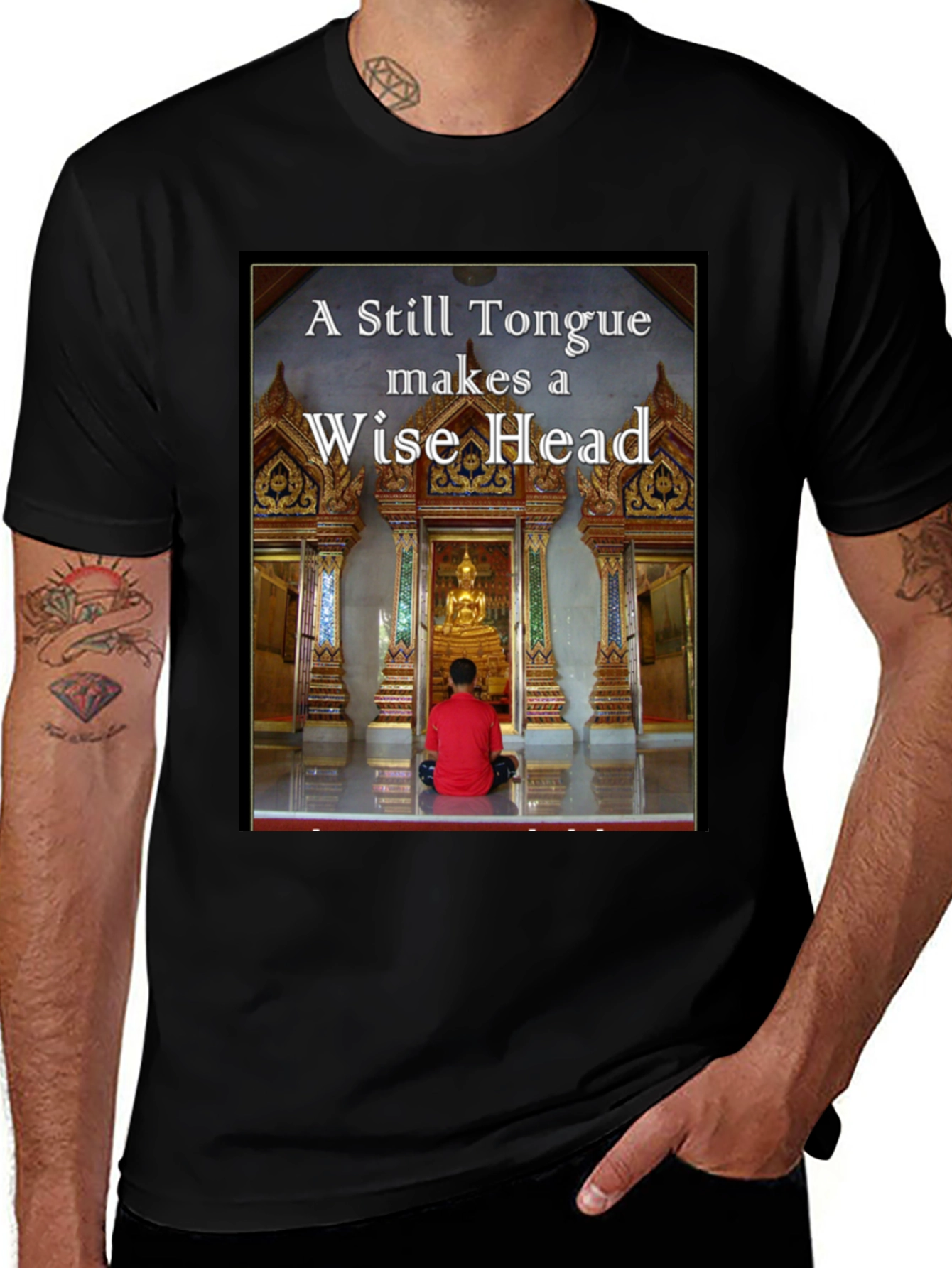 Variant 17 of Wise Head Graphic Tee - Buddha Inspiration