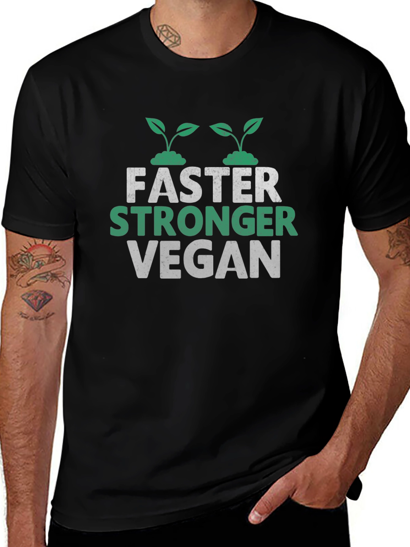 Variant 12 of Vegan Stronger Faster T-Shirt - Unisex