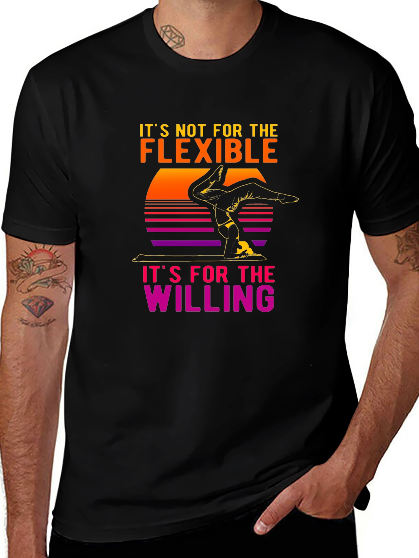 Variant 12 of Yoga Graphic Tee - Flexible, Willing