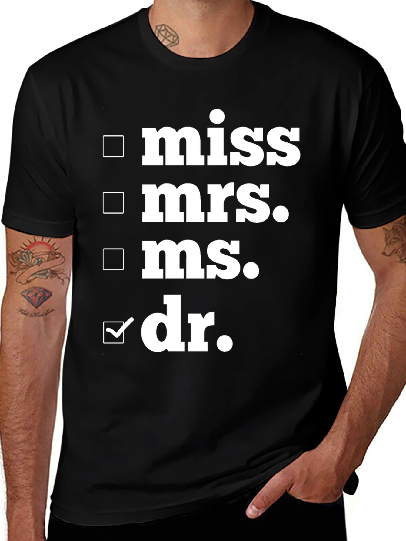 Variant 5 of Doctor Title T-Shirt - Black Novelty Tee