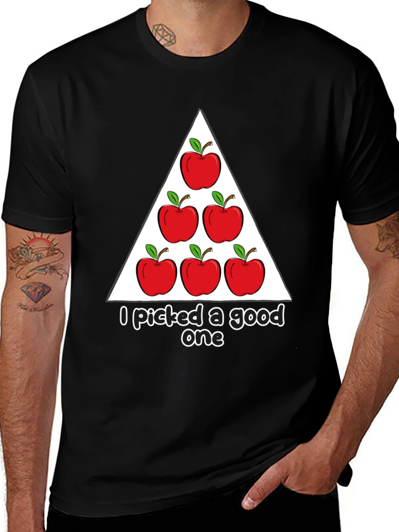 Variant 14 of Apple Triangle Graphic Tee - I Picked a Good One