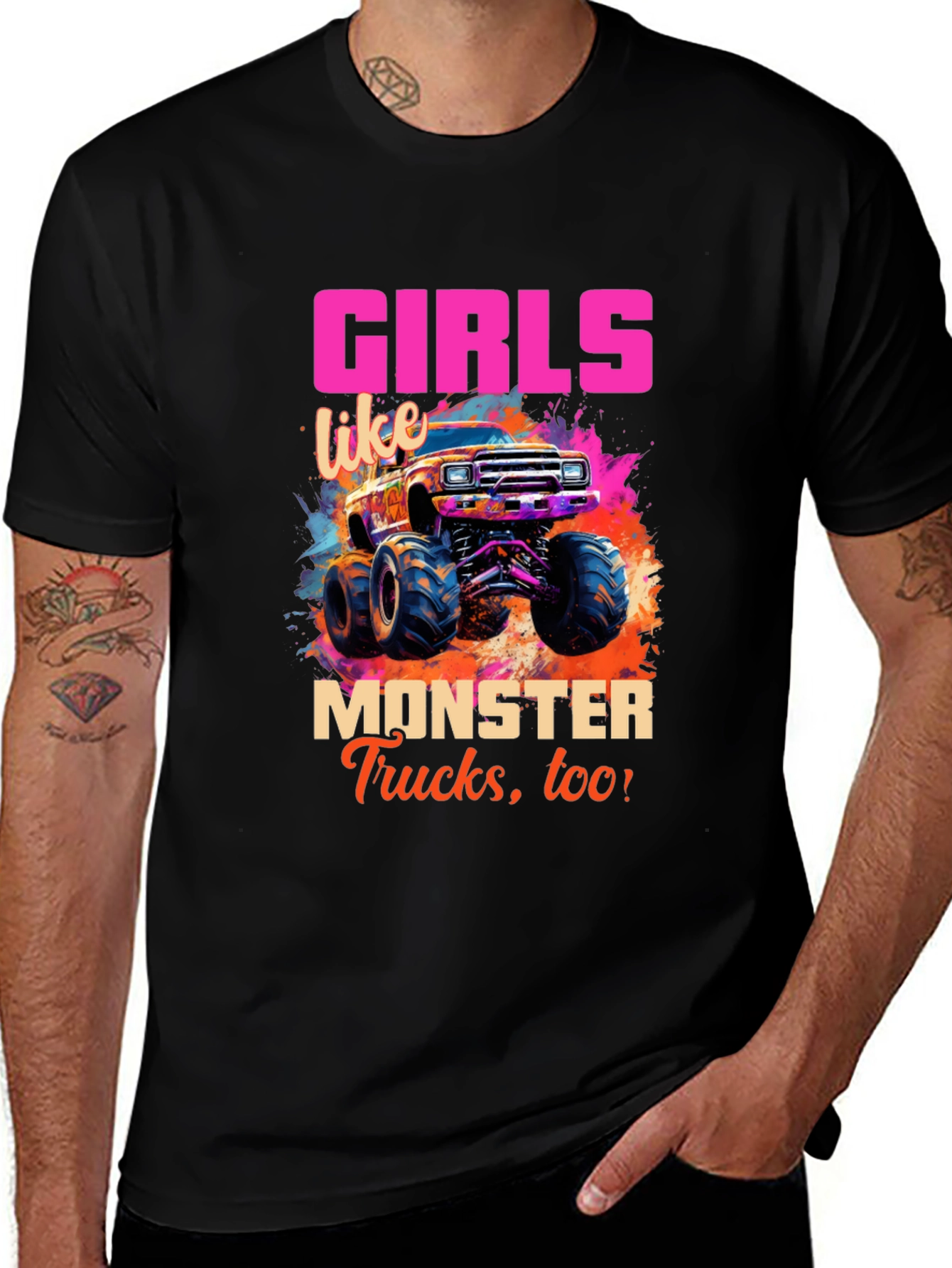 Variant 9 of Girls Like Monster Trucks Tee