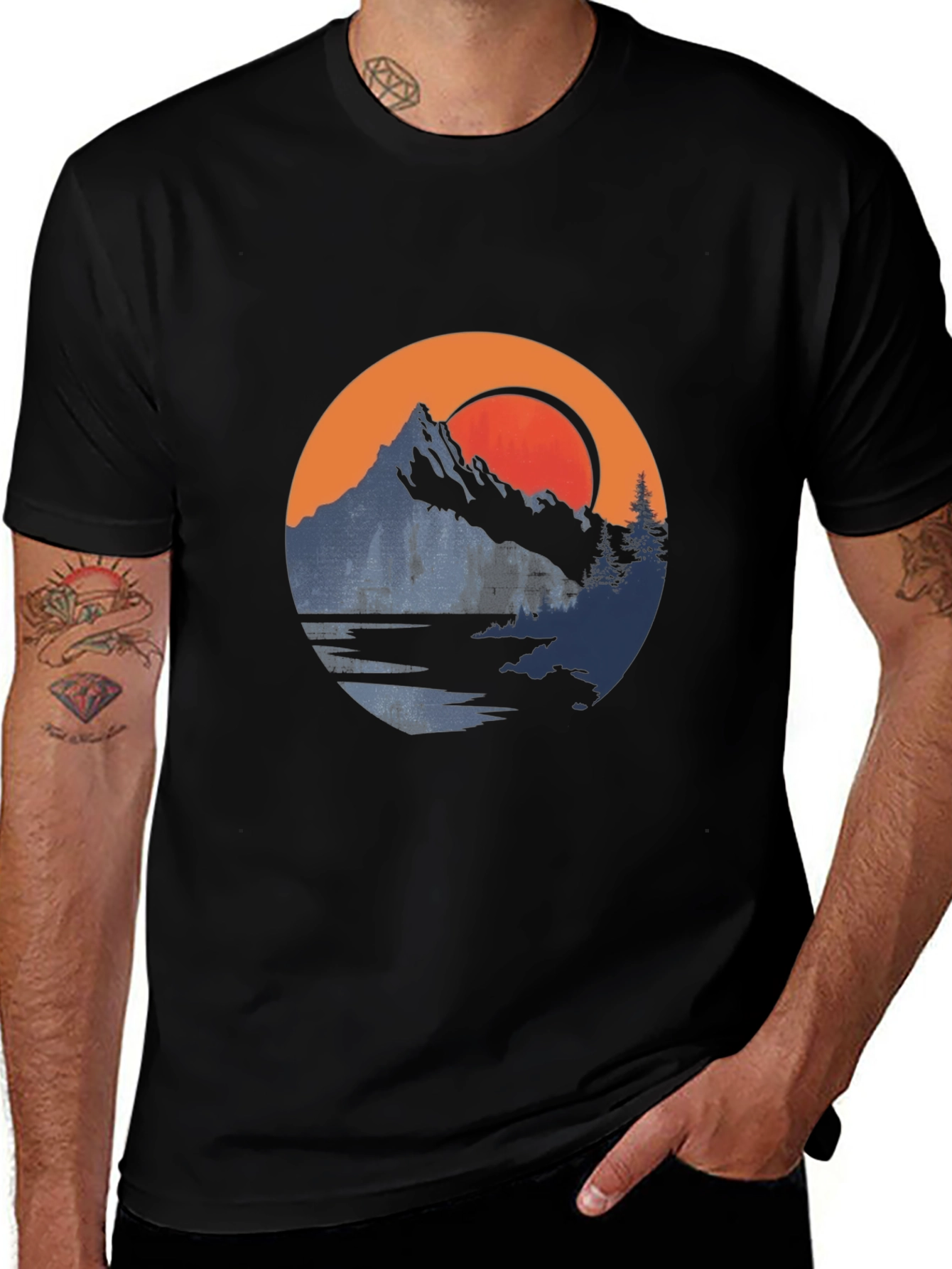 Variant 25 of Mountain Sunset Graphic Tee - Nature Adventure Shirt