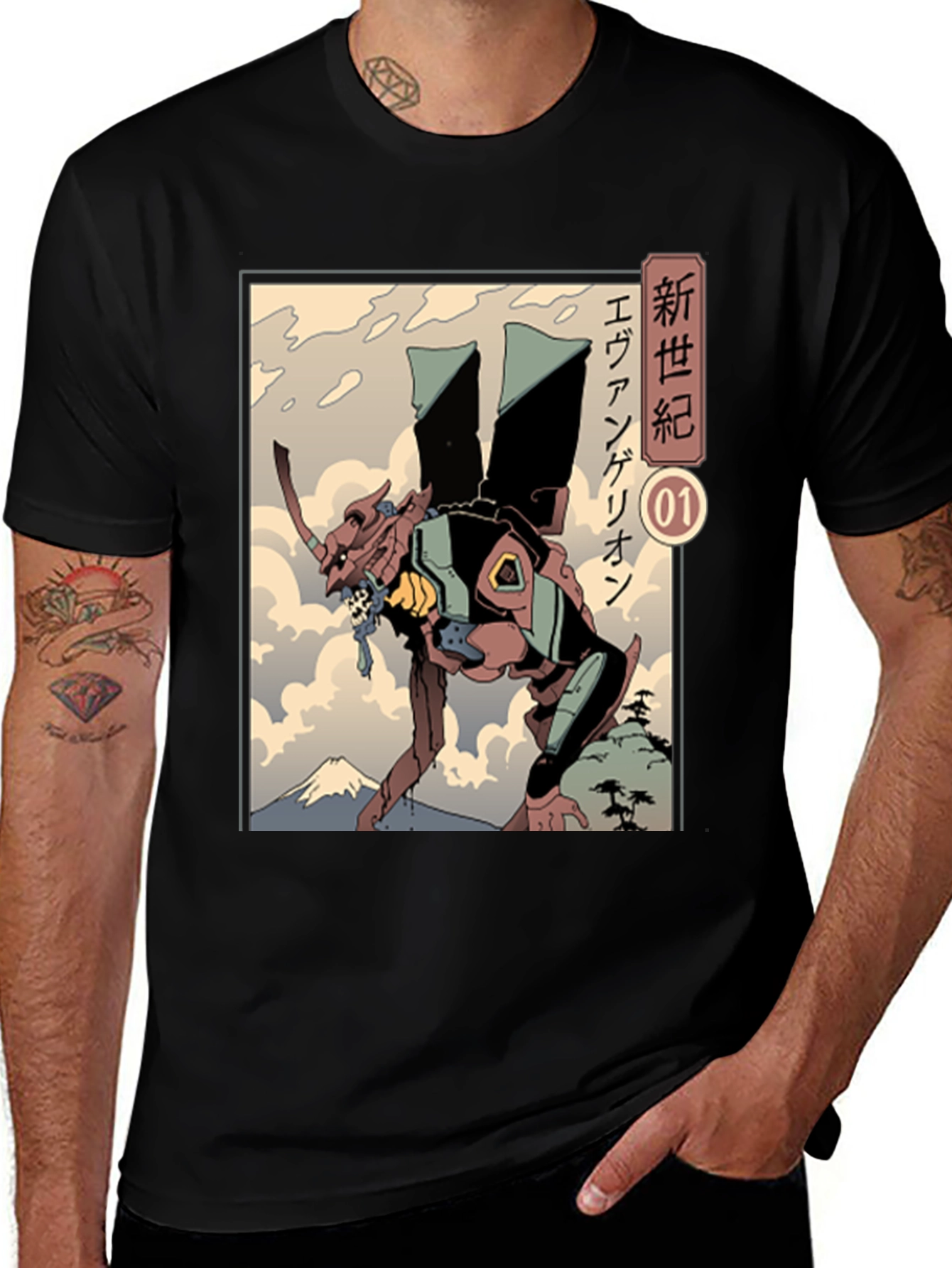 Evangelion Anime Graphic Print T-Shirt