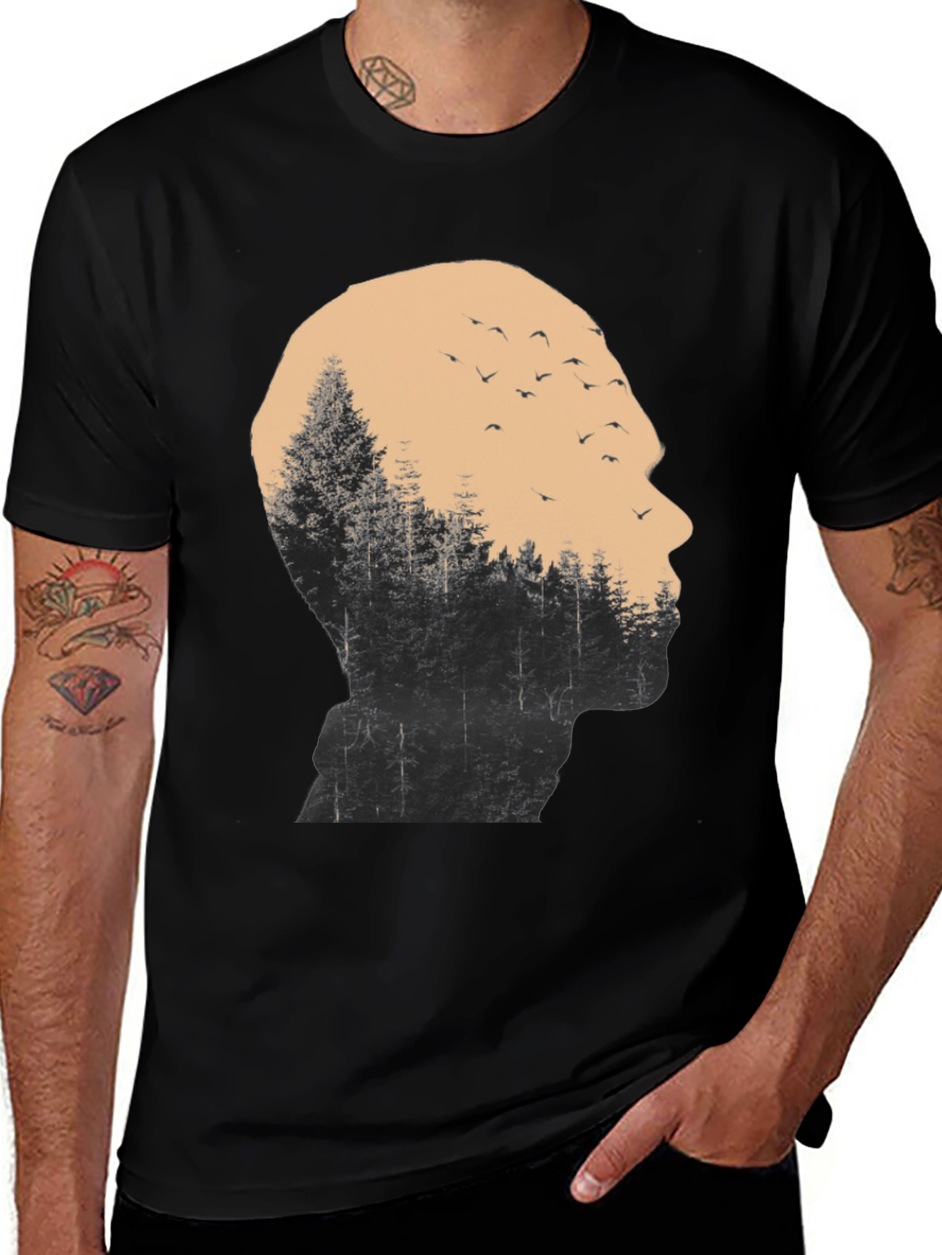 Variant 16 of Nature Silhouette Tee - Men's Graphic Print Shirt