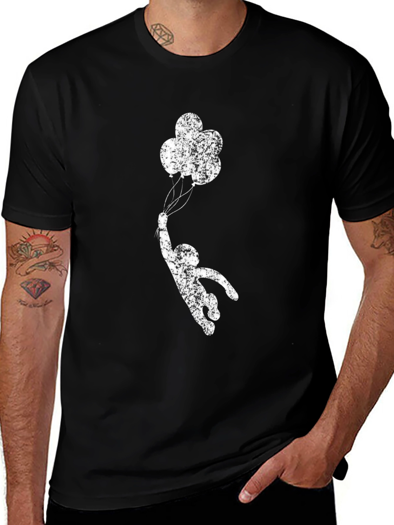 Variant 29 of Balloon Man Graphic Tee - Black