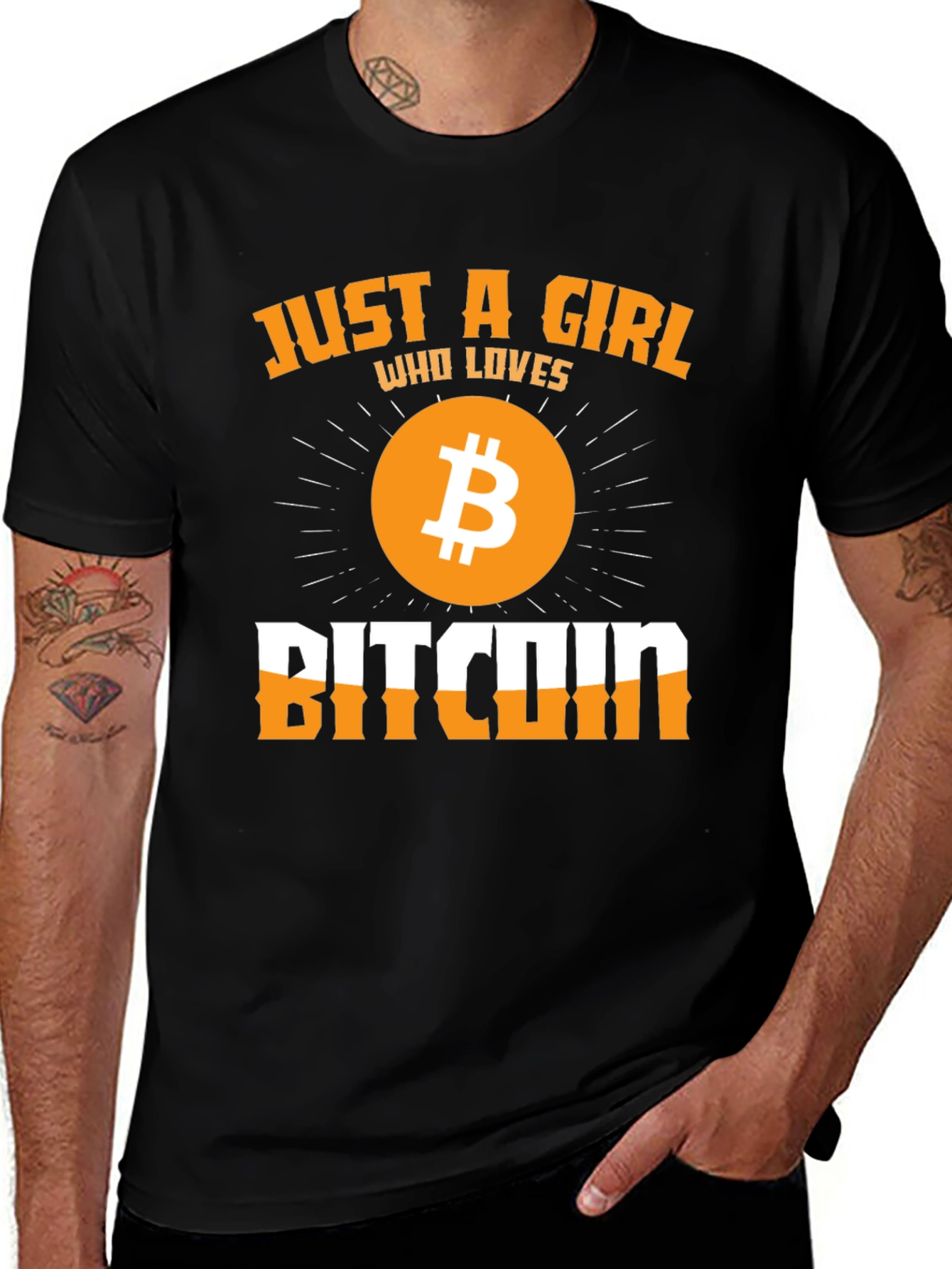Variant 19 of Just a Girl Who Loves Bitcoin - Graphic Tee