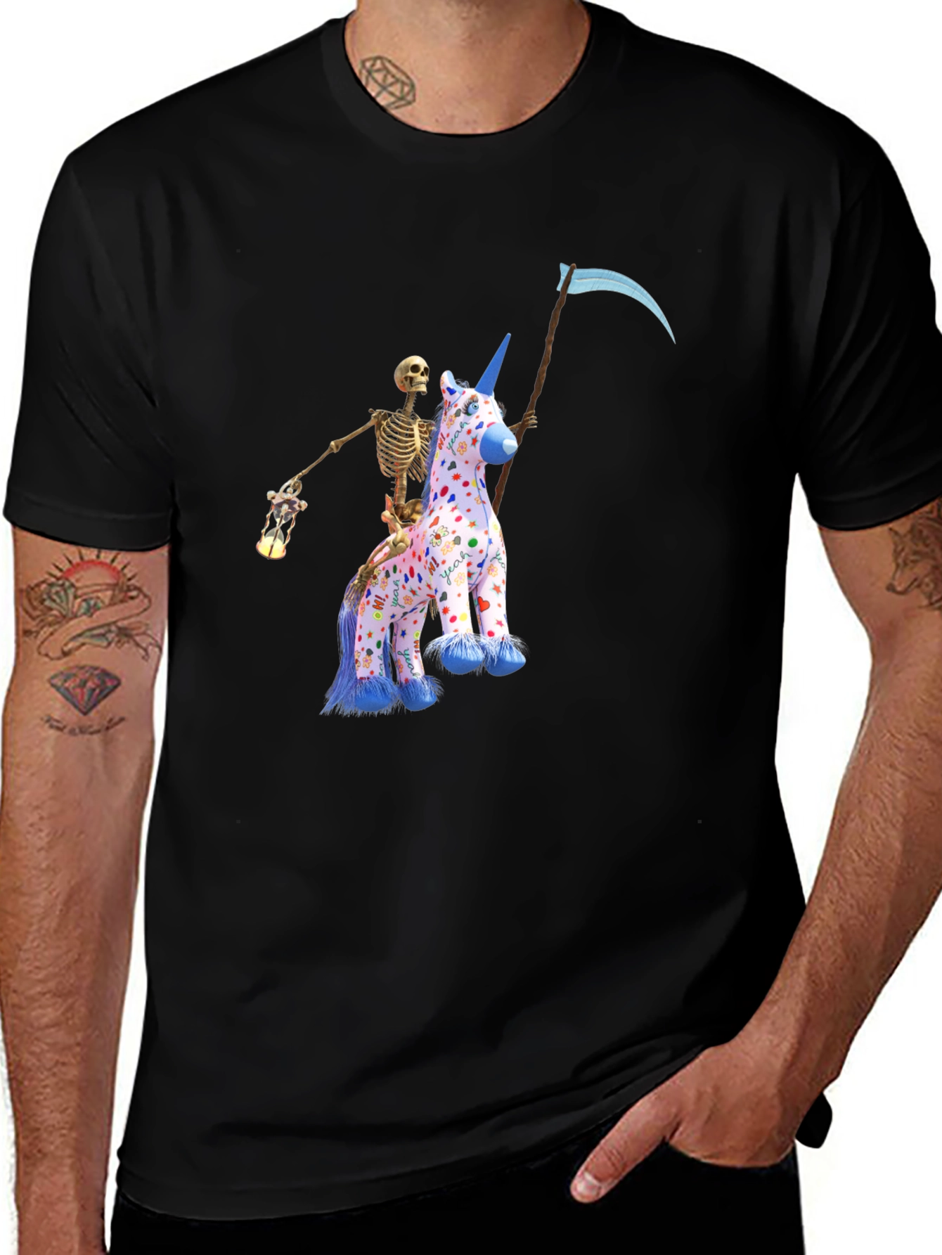 Variant 19 of Grim Reaper Unicorn Graphic T-Shirt