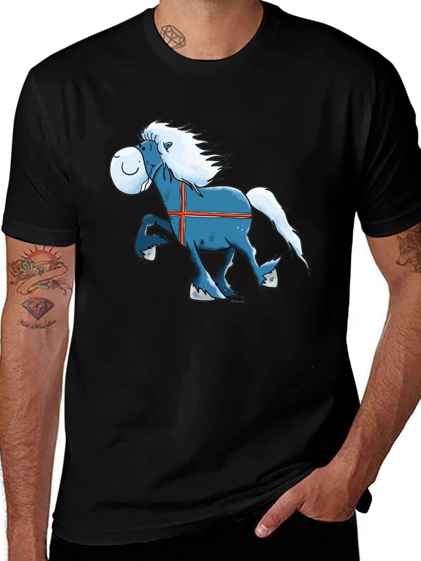 Icelandic Horse Cartoon T-Shirt - Novelty Tee