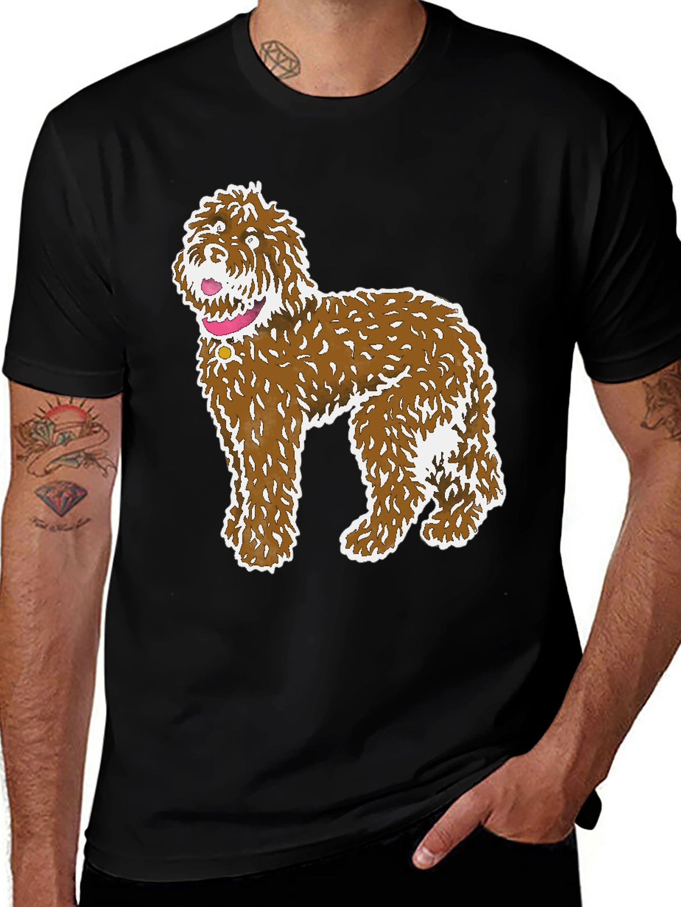 Variant 10 of Brown Doodle Dog Graphic Tee - Unisex
