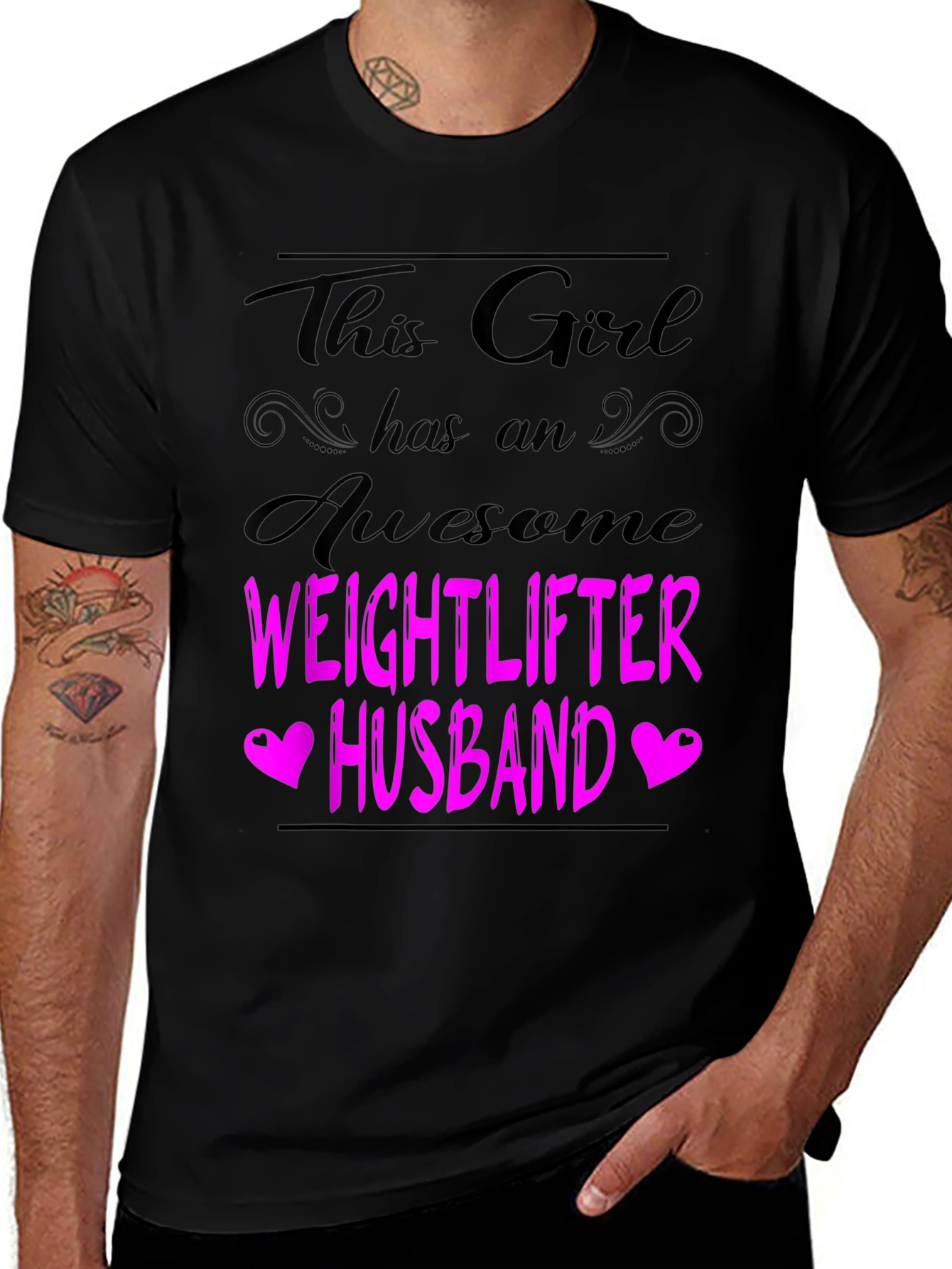 Variant 27 of Weightlifter Husband Graphic Tee