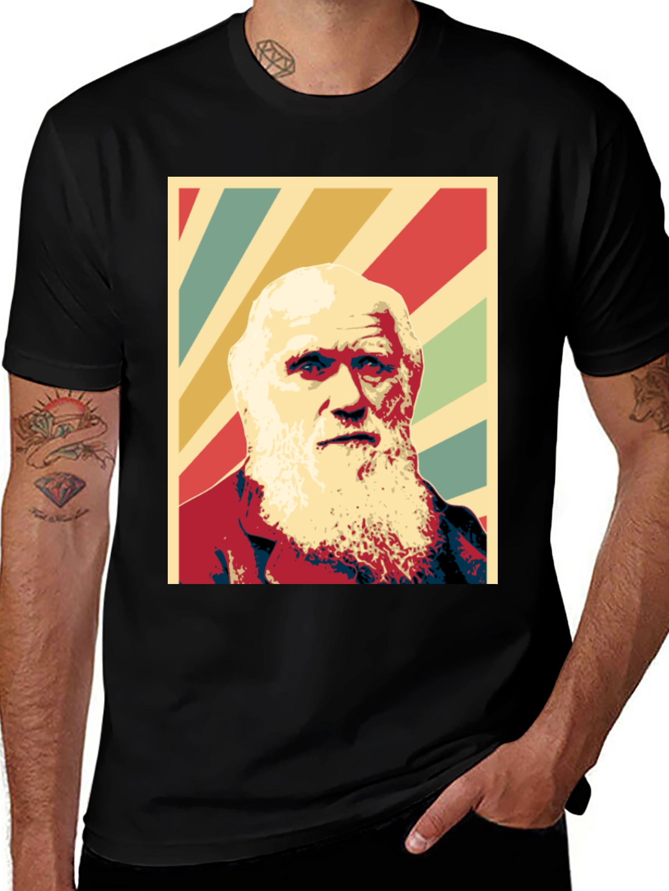 Variant 23 of Darwin Graphic Print T-Shirt - Black