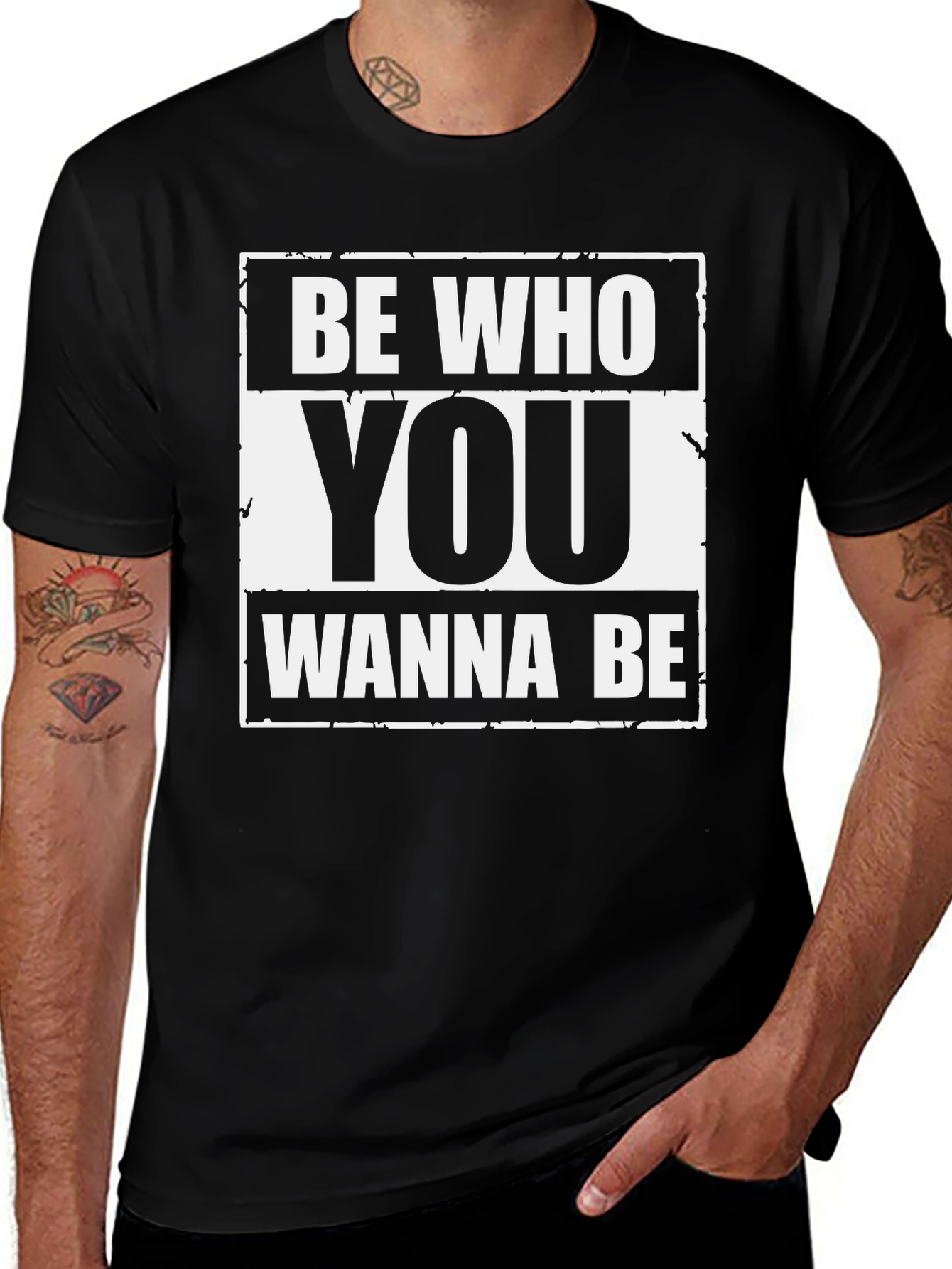 Variant 5 of Be Who You Wanna Be Graphic Tee - Black
