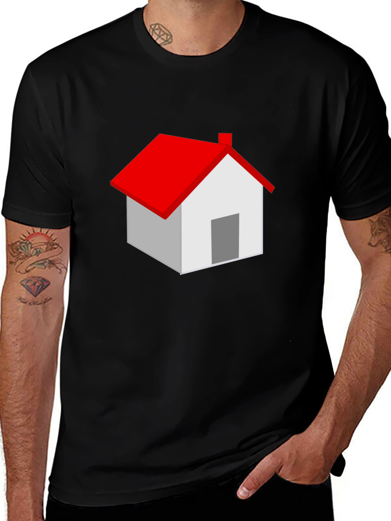 Variant 2 of House Graphic Black T-Shirt