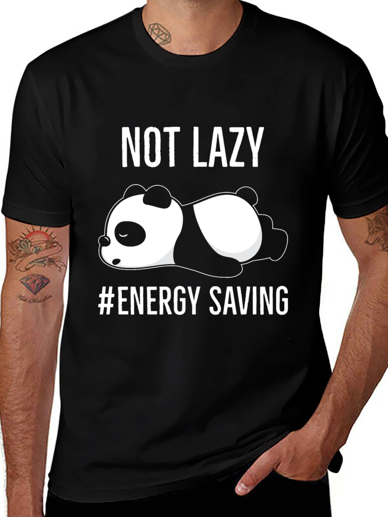 Variant 4 of Not Lazy Energy Saving Panda T-Shirt