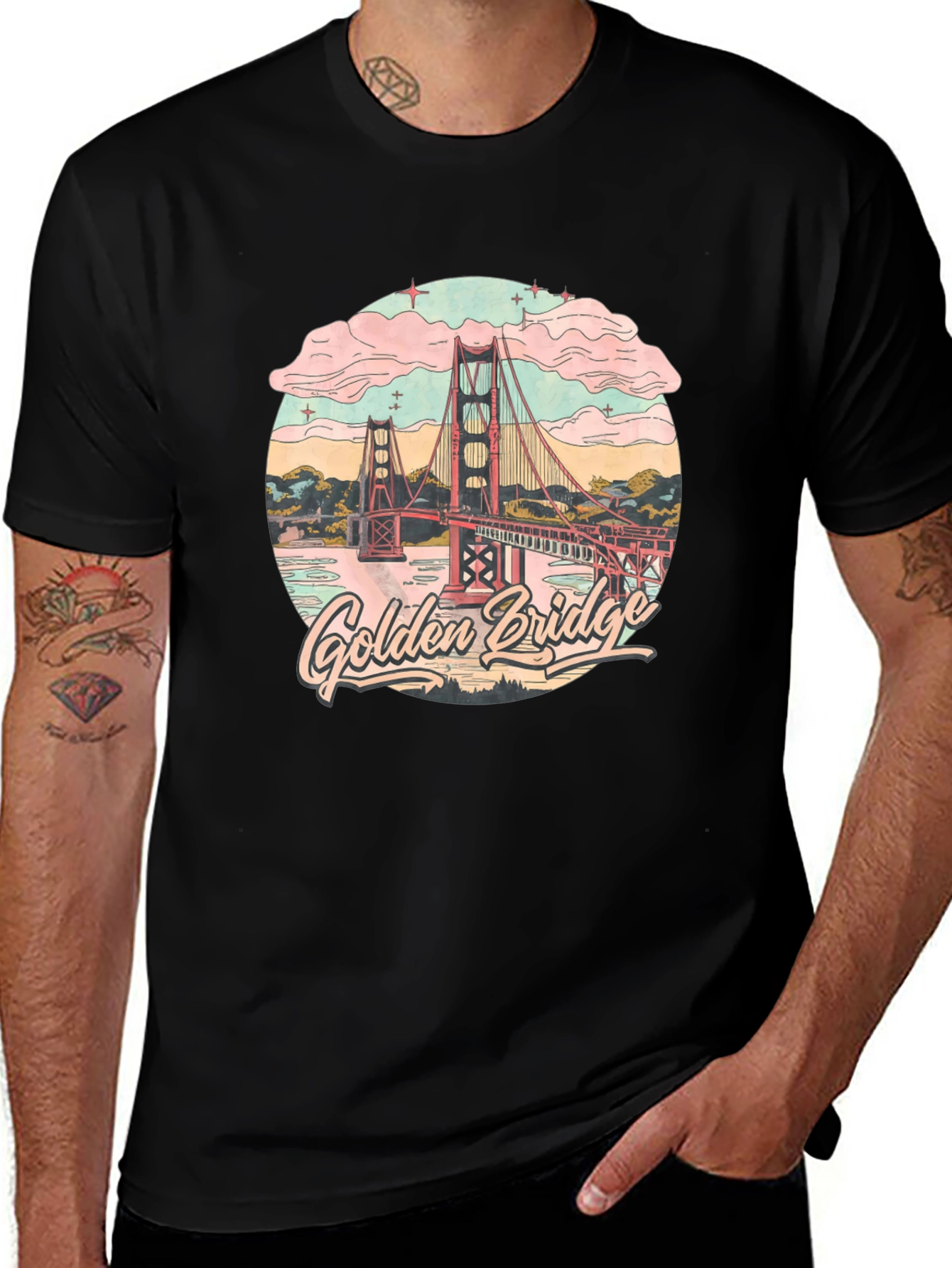 Variant 27 of Golden Gate Bridge Graphic Tee - Retro Style