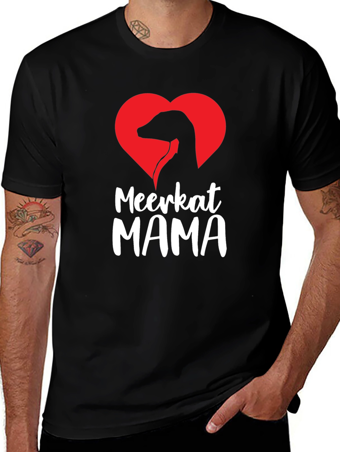 Meerkat Mama Black T-Shirt - Animal Lover Gift
