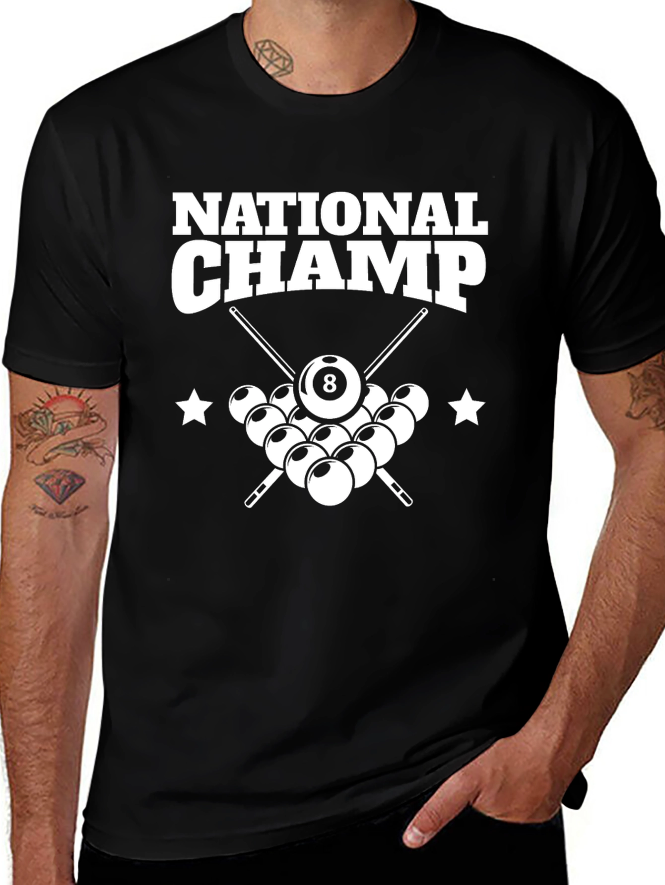 National Champ 8-Ball T-Shirt - Billiards Champion Tee