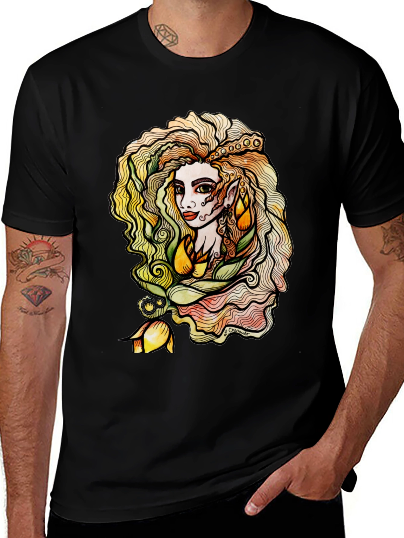 Variant 24 of Mystic Elf Black T-Shirt