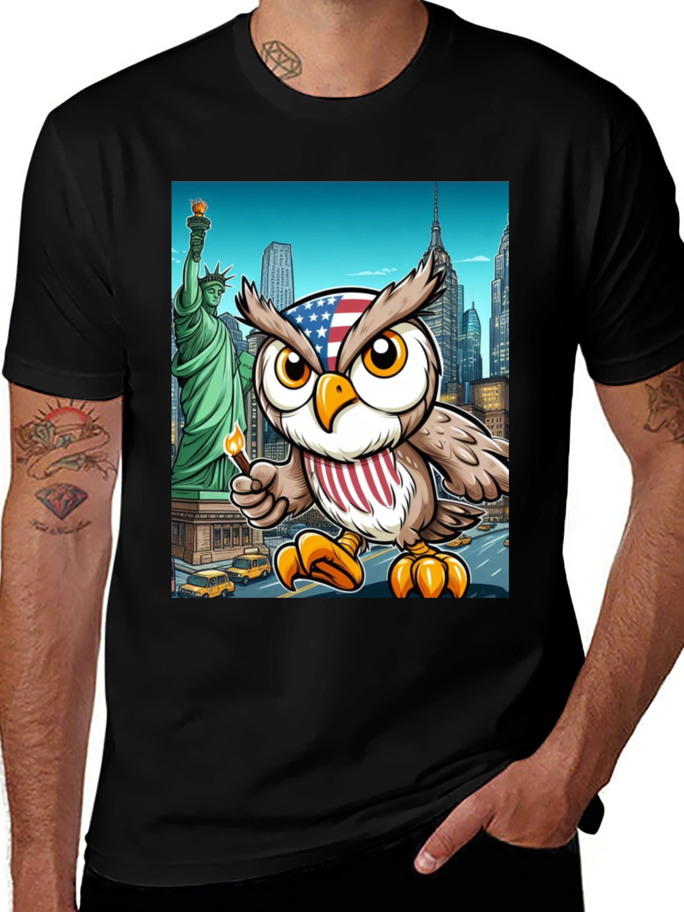Variant 5 of Patriotic Owl New York City T-Shirt
