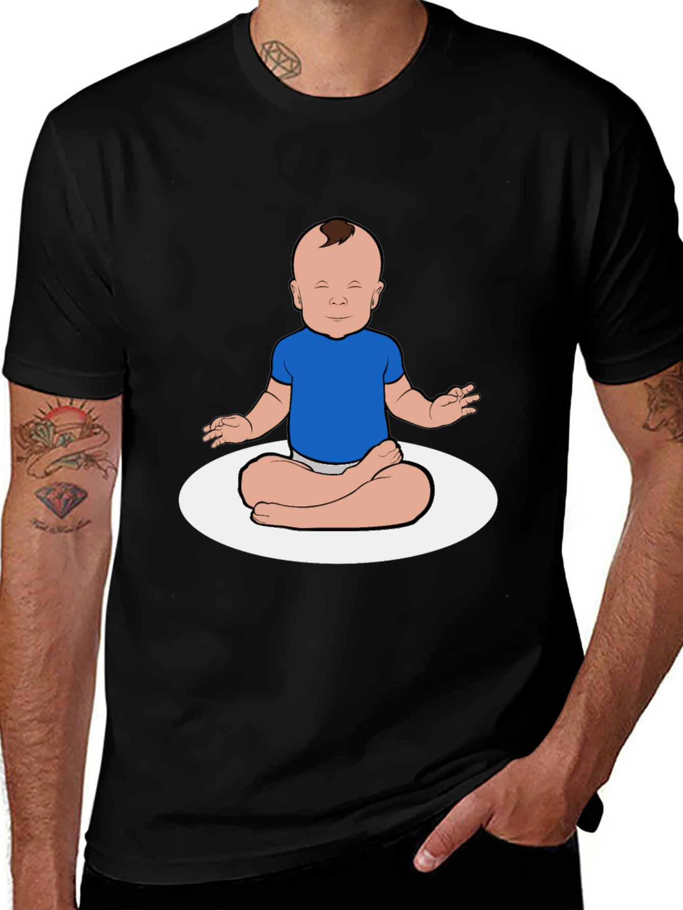Variant 27 of Zen Baby T-Shirt: Meditating Infant Graphic Tee