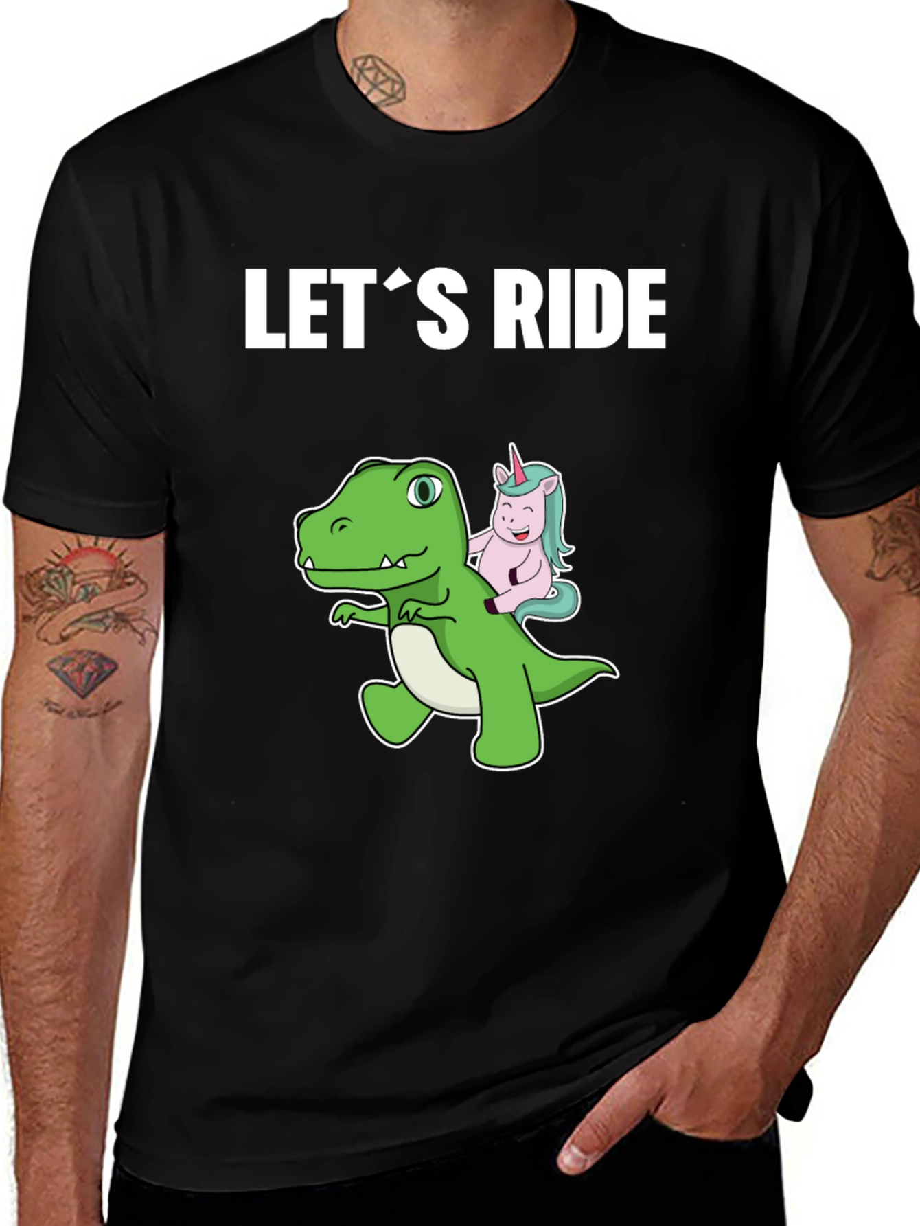 Variant 8 of Let's Ride Dinosaur Unicorn Graphic T-Shirt