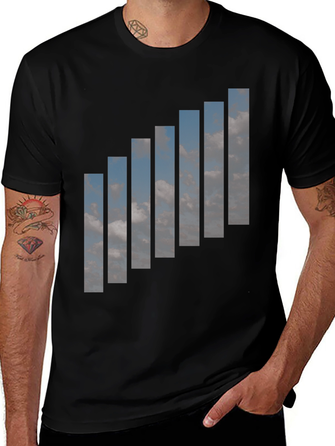 Variant 14 of Skyline Signal Graphic Tee - Men's Black T-Shirt
