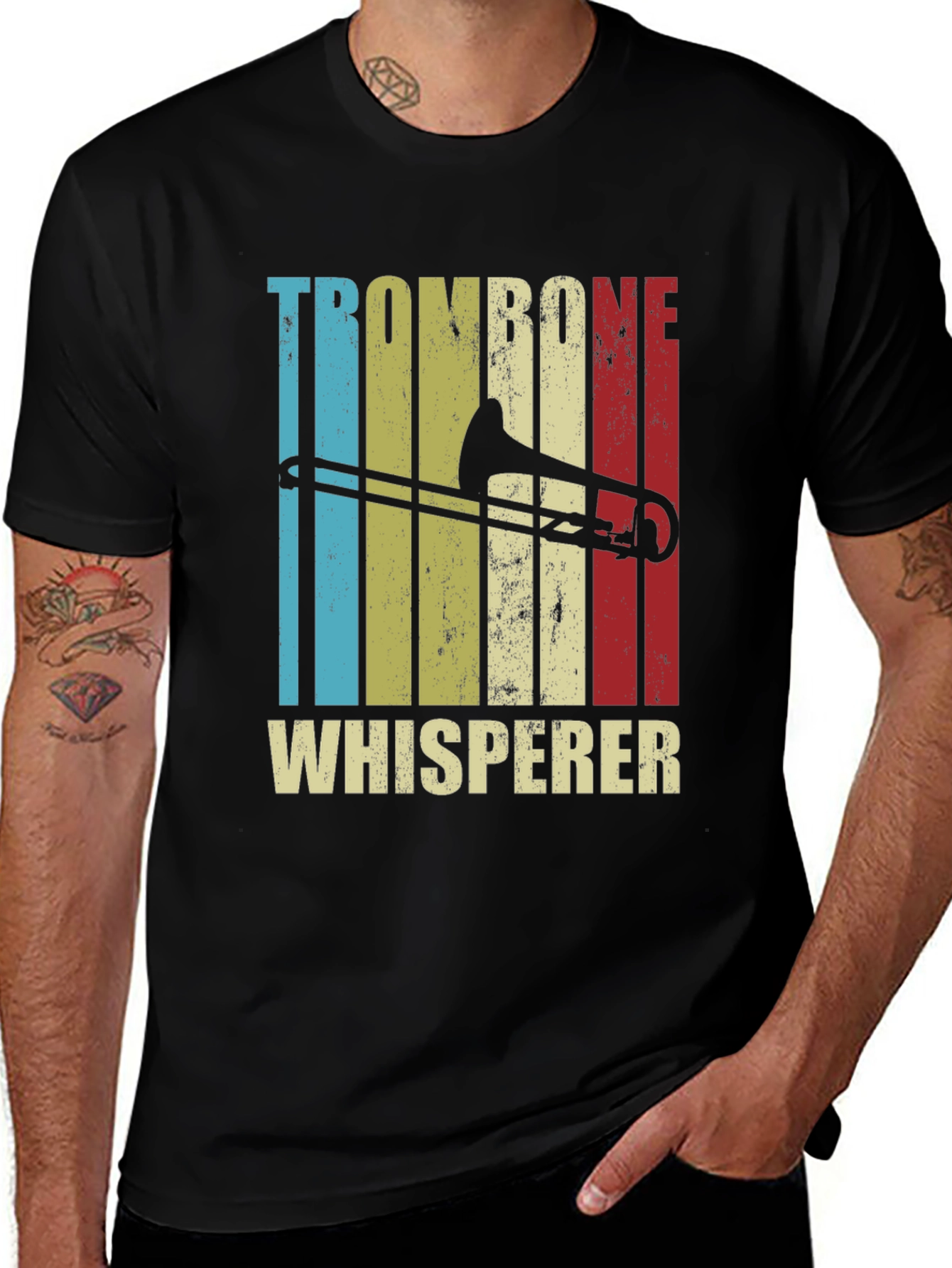 Trombone Whisperer Graphic Tee - Music Lover Shirt
