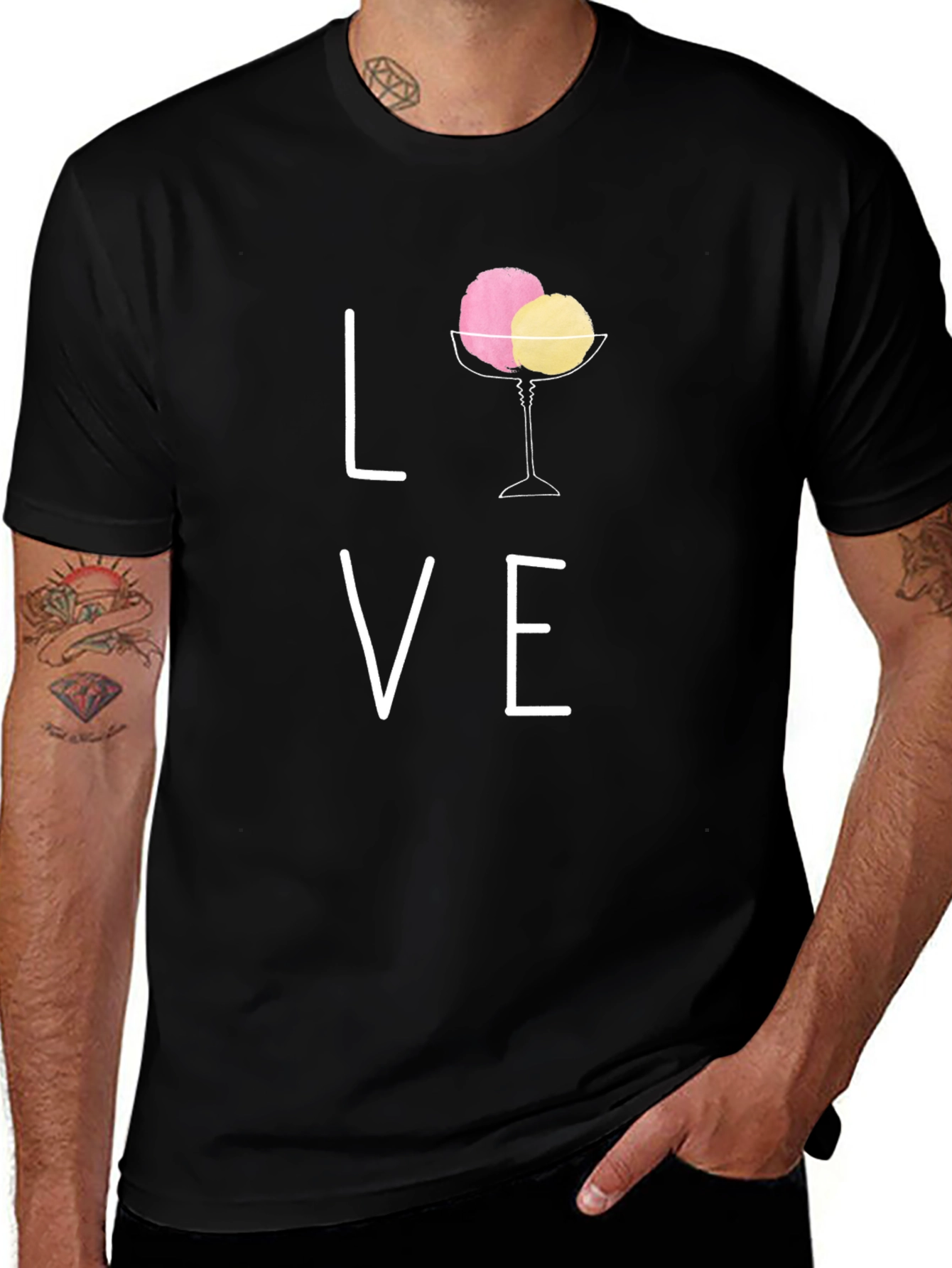 Variant 6 of Love Ice Cream Graphic Tee - Black T-Shirt