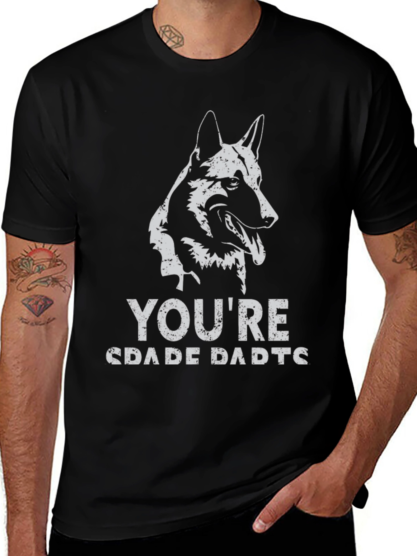 Variant 22 of German Shepherd Dad Graphic Tee - Black