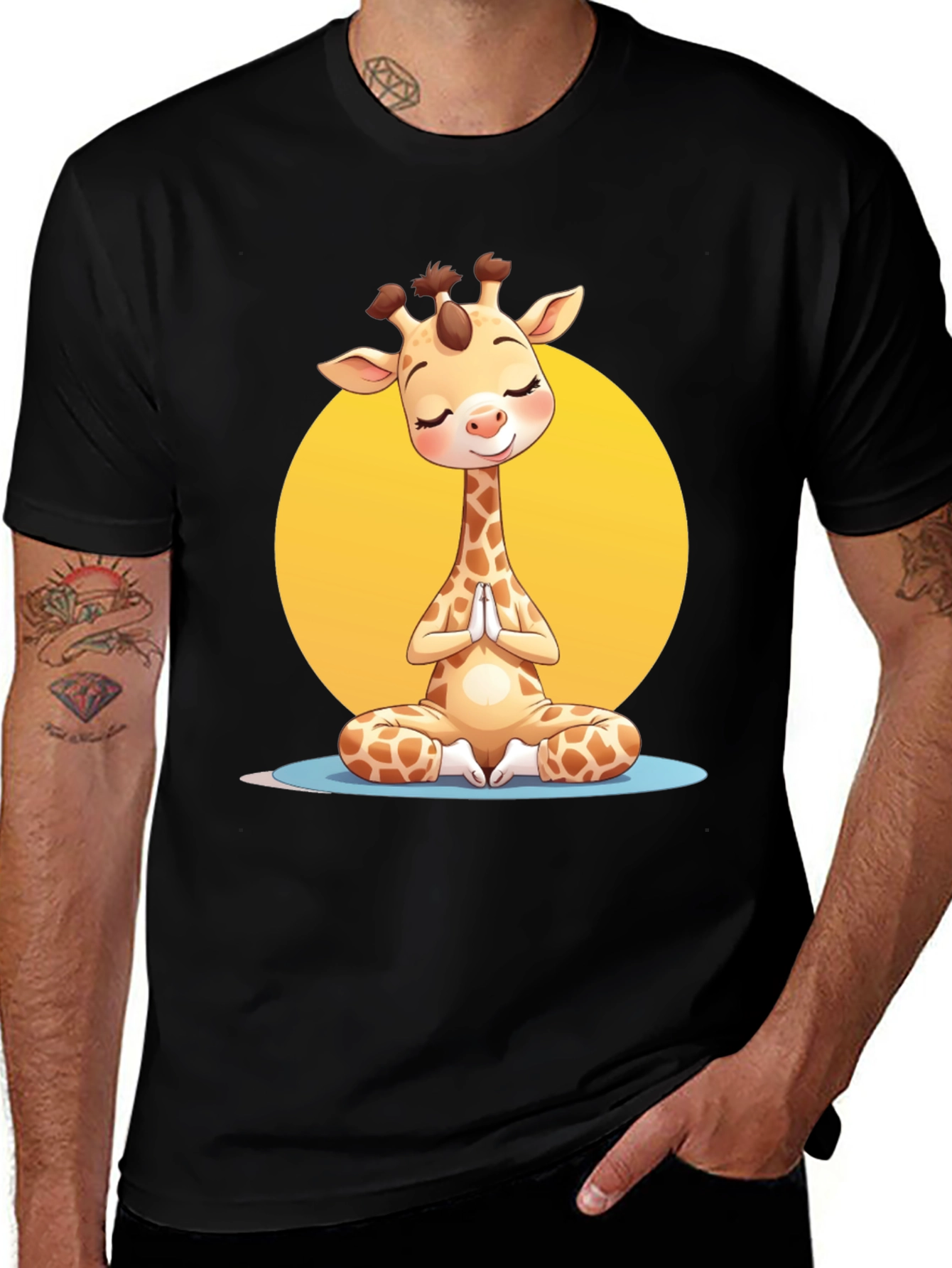 Variant 16 of Yoga Giraffe T-Shirt - Meditate in Style!