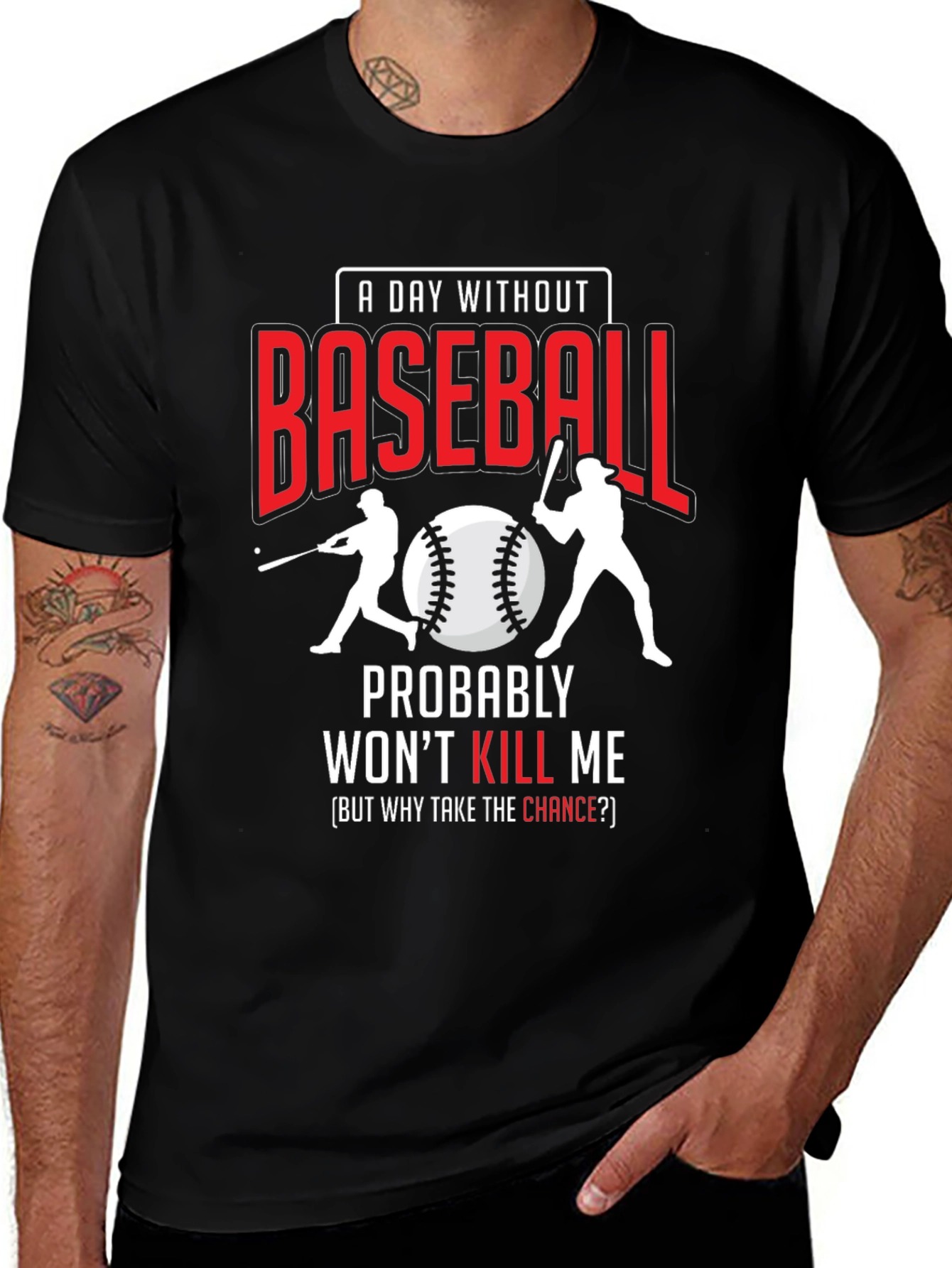Variant 4 of Baseball Fan T-Shirt: A Day Without Baseball