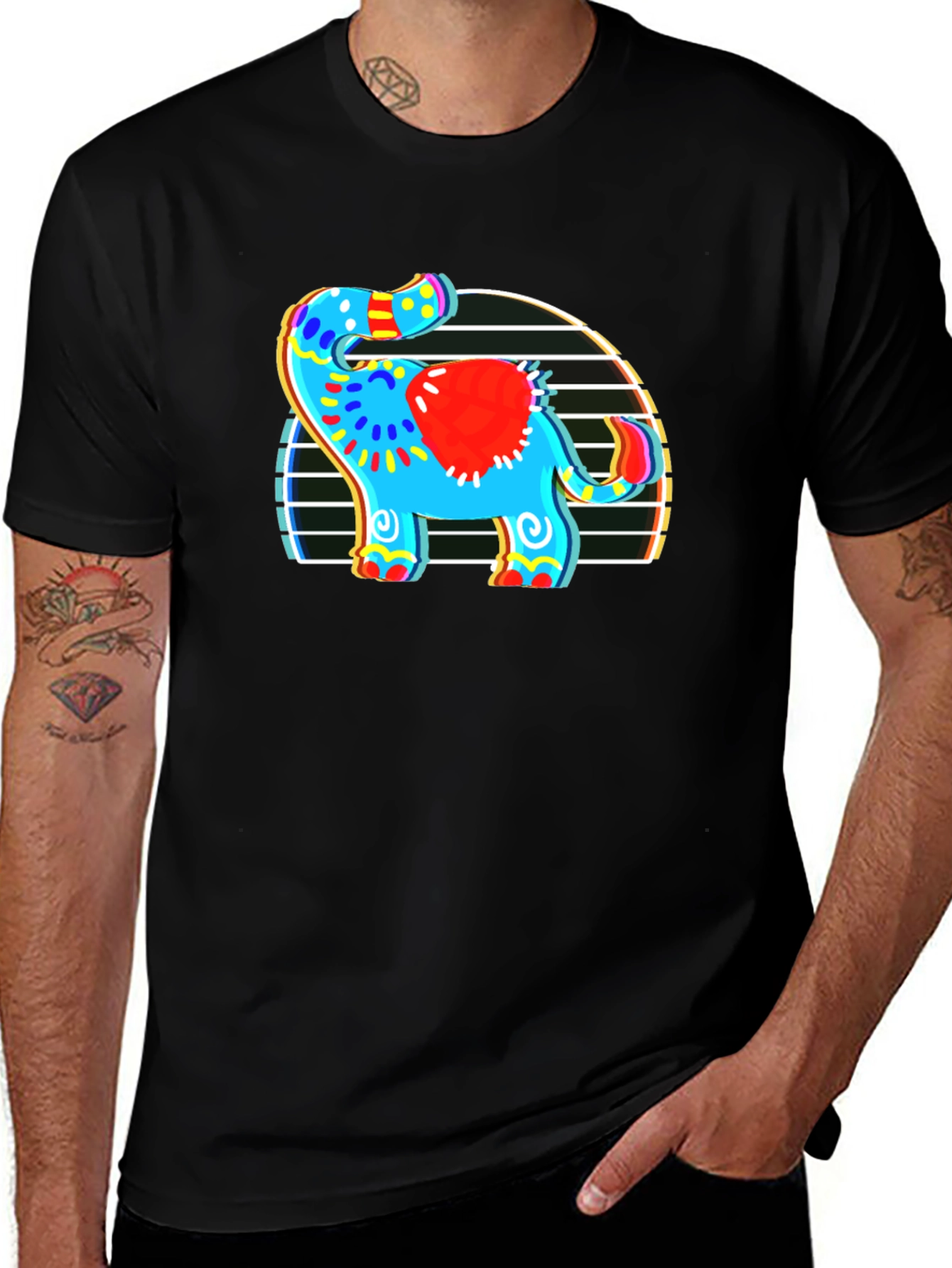 Variant 10 of Colorful Dinosaur Graphic Tee - Retro Style