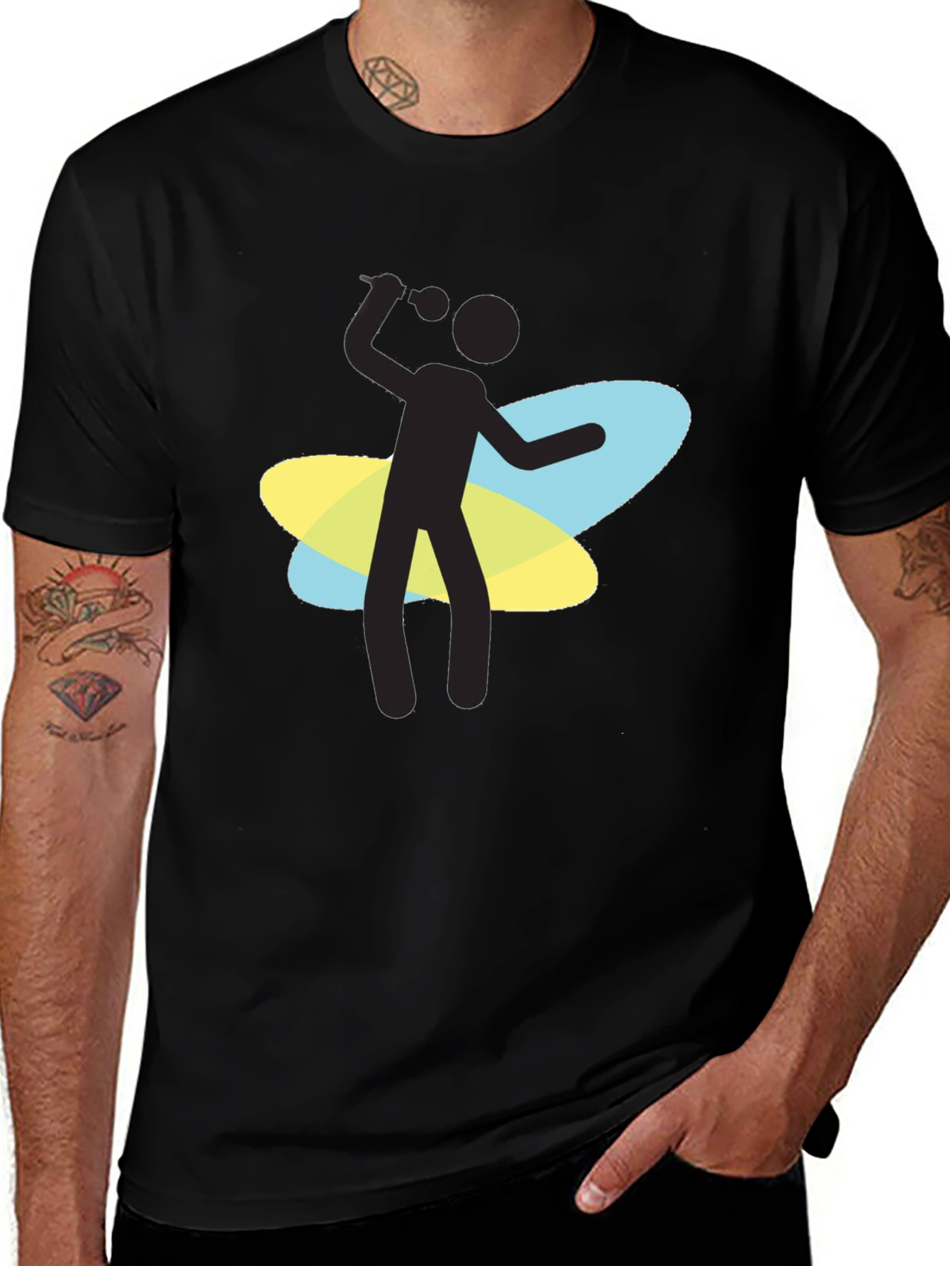 Variant 28 of Retro Style Juggling Stick Figure Graphic Tee