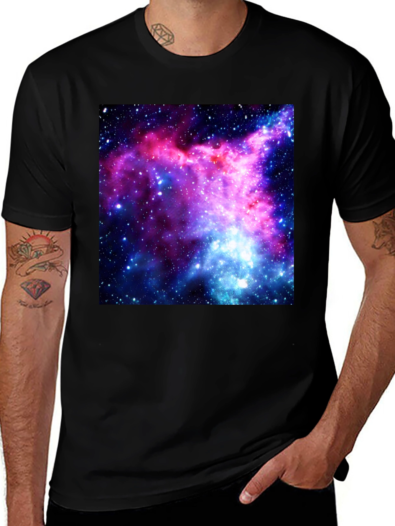 Variant 9 of Nebula Print Black T-Shirt