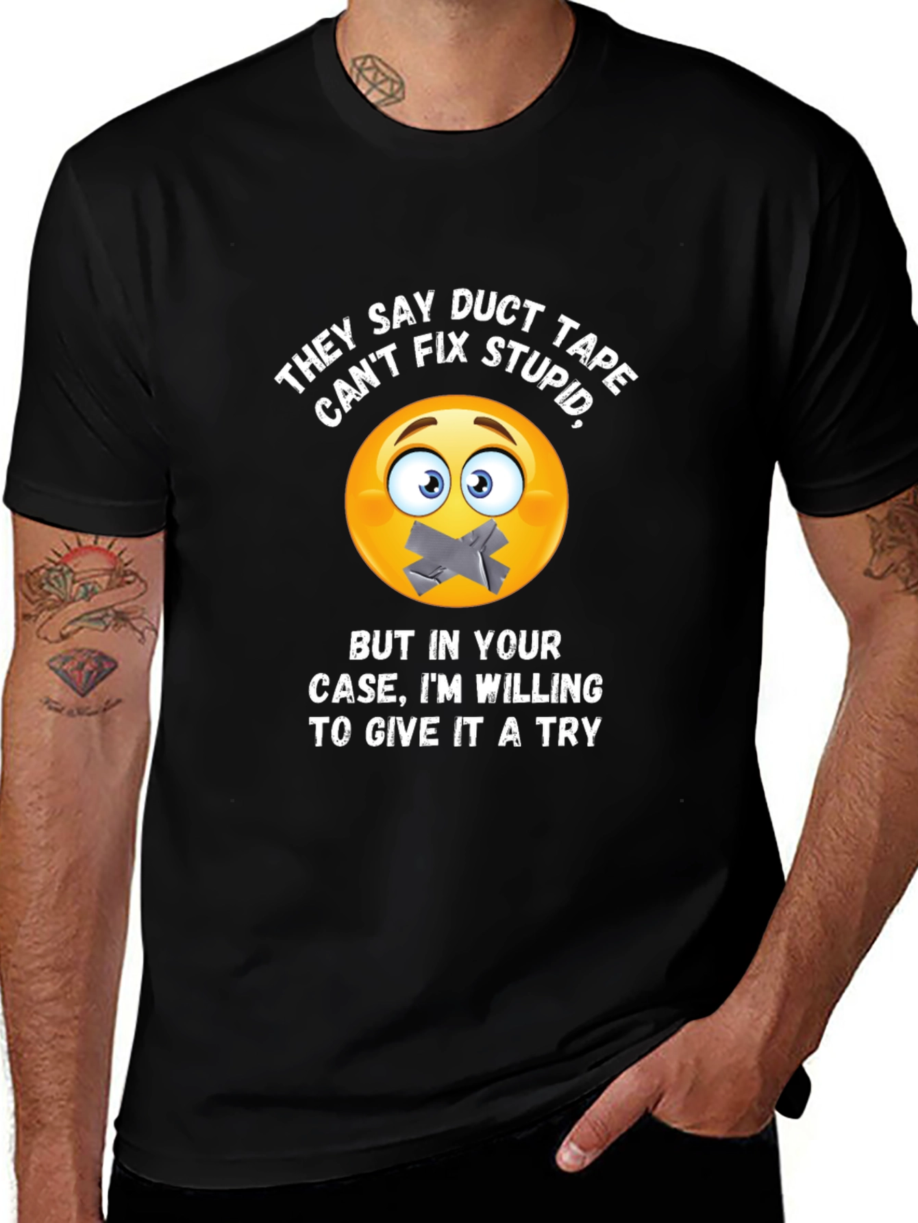 Variant 21 of Duct Tape Fixes Stupid T-Shirt: Funny Graphic Tee