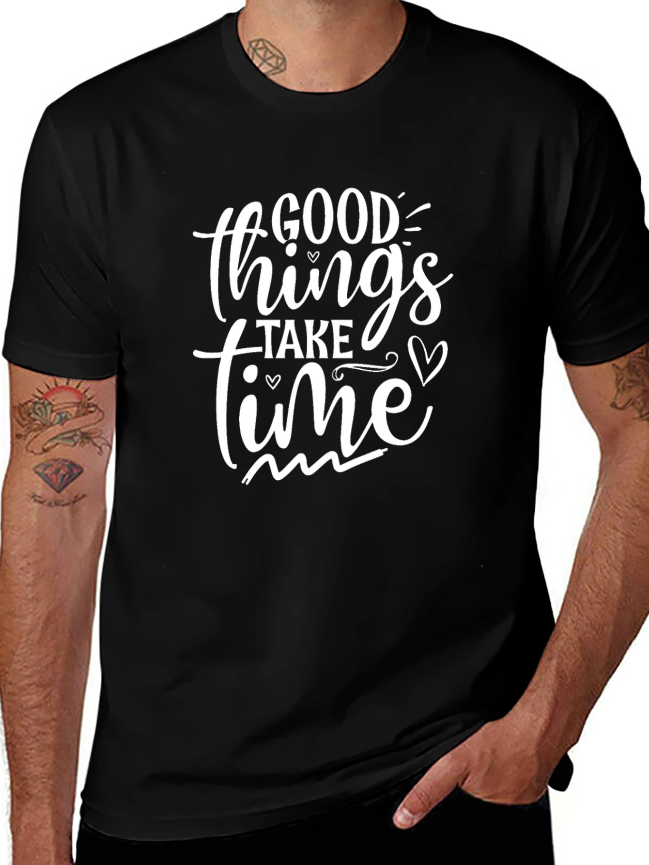 Variant 21 of Good Things Take Time Black Graphic Tee