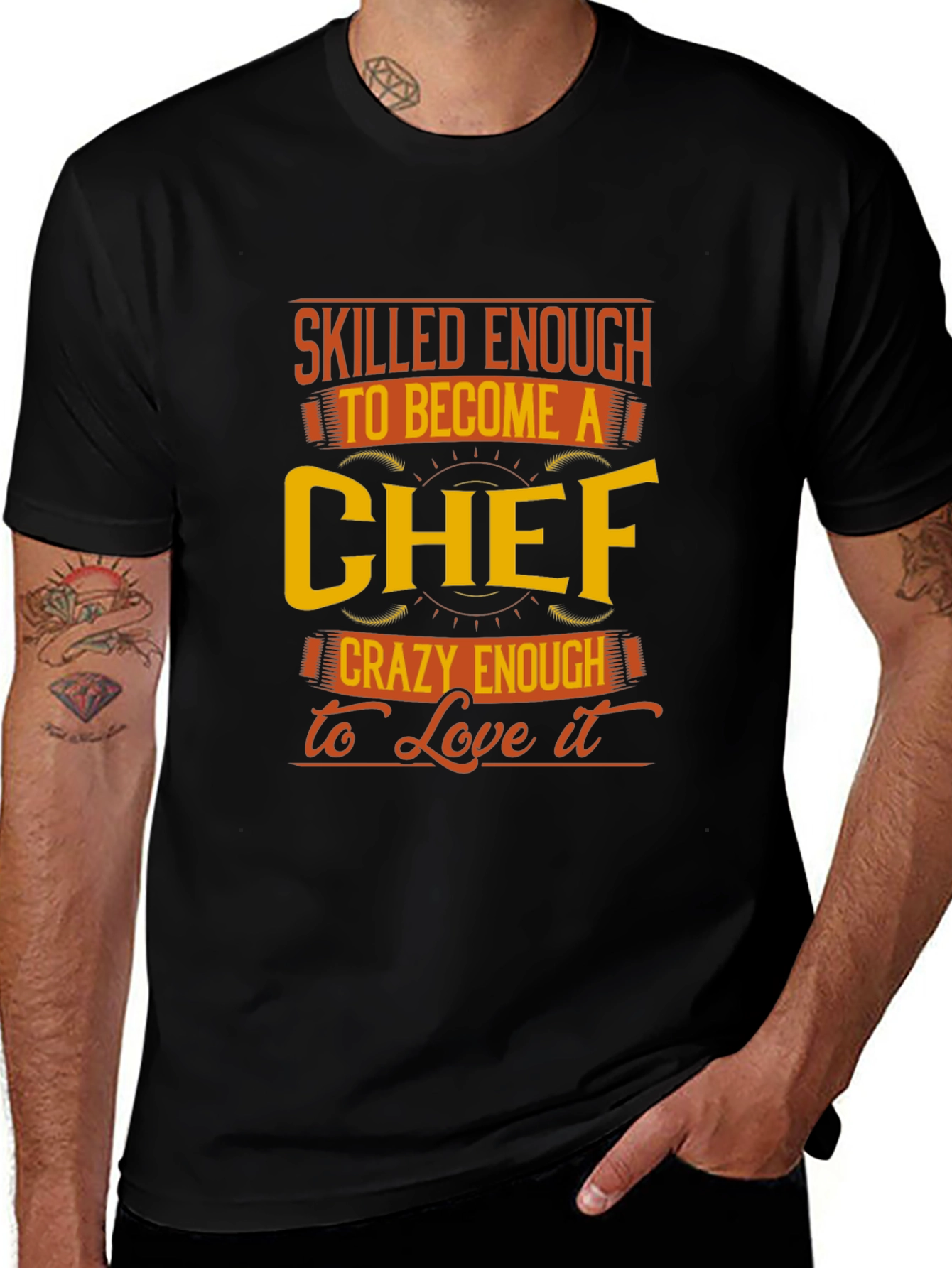 Variant 16 of Skilled Chef Black Graphic Tee - Foodie Gift