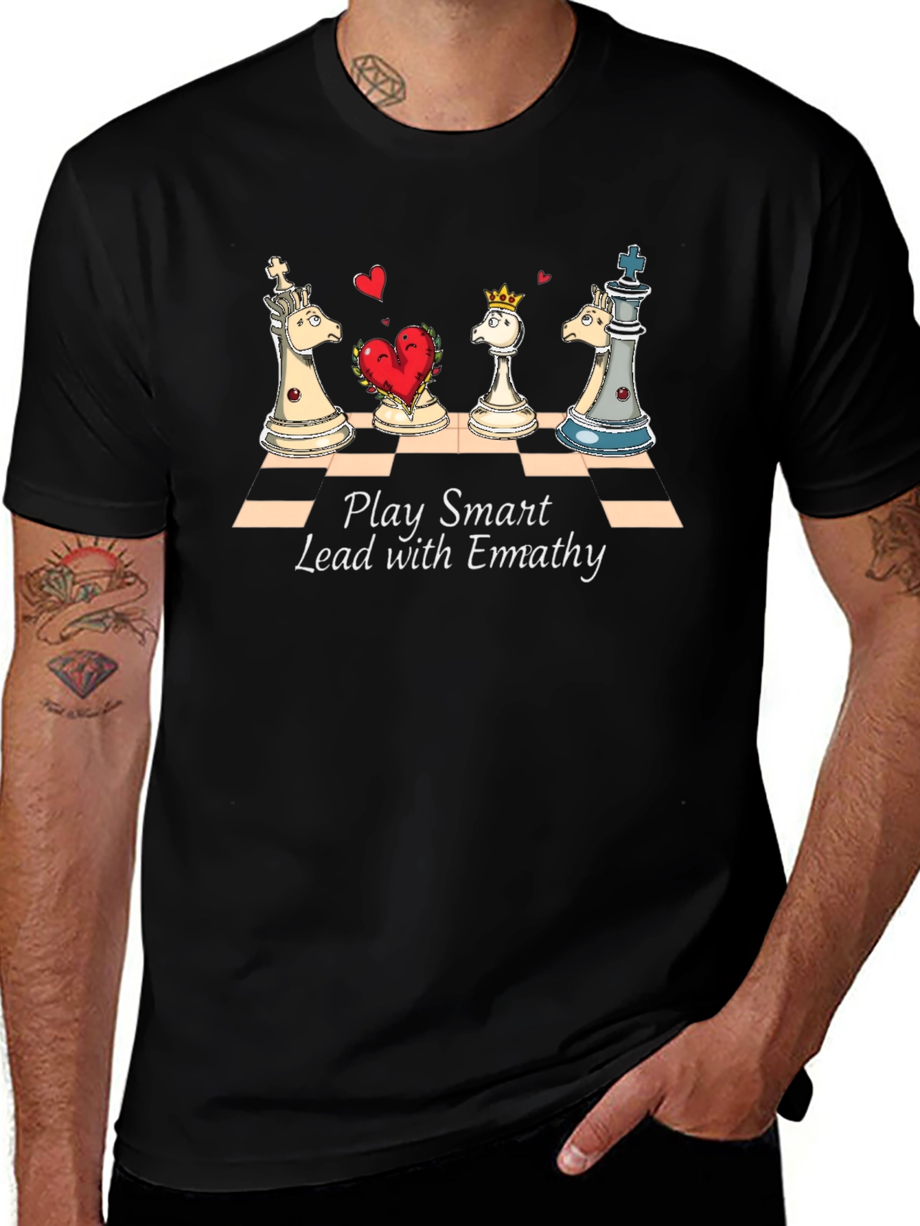 Variant 3 of Chess Empathy Graphic Tee - Play Smart Lead With Empathy