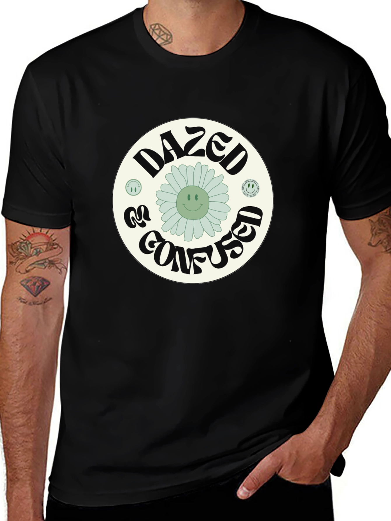 Variant 17 of Dazed and Confused Graphic Tee - Black Cotton Blend Shirt