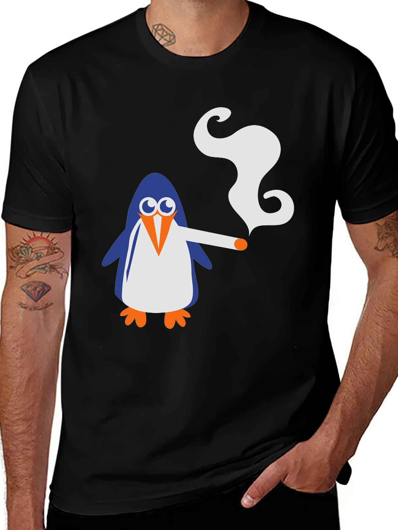 Variant 7 of Penguin Graphic Tee - Quirky Black T-Shirt