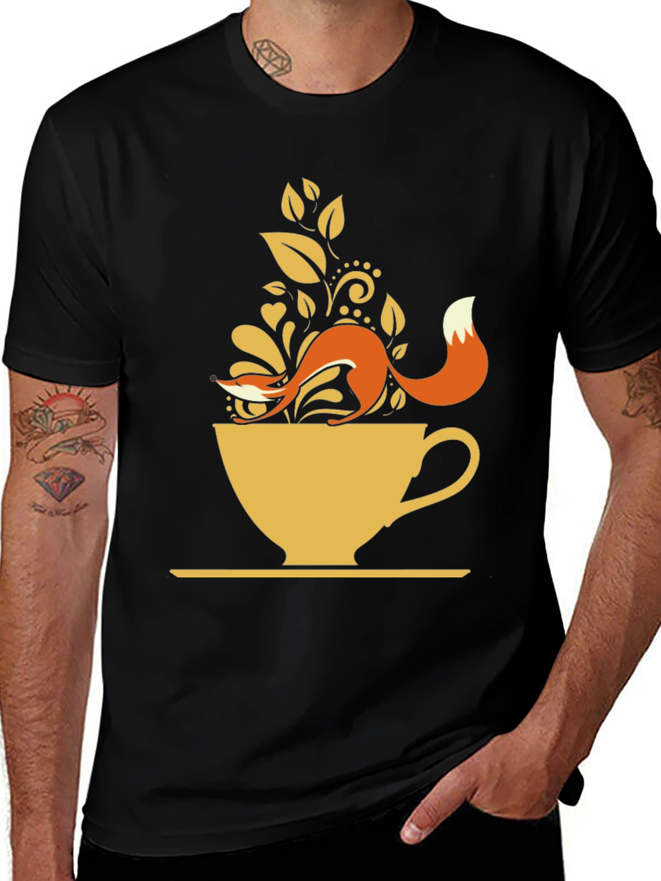 Variant 9 of Whimsical Fox in Teacup Graphic Tee