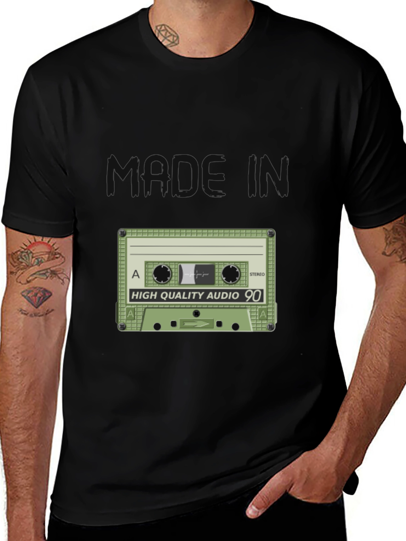 Variant 22 of Retro Made in the 90s Cassette Tape T-Shirt