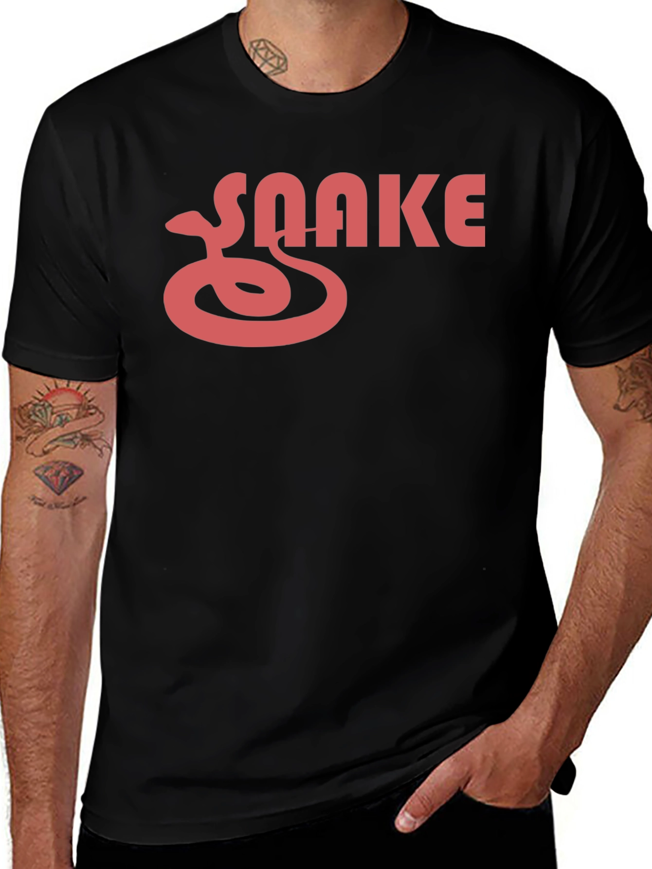 Variant 11 of Cool Snake Graphic Black T-Shirt