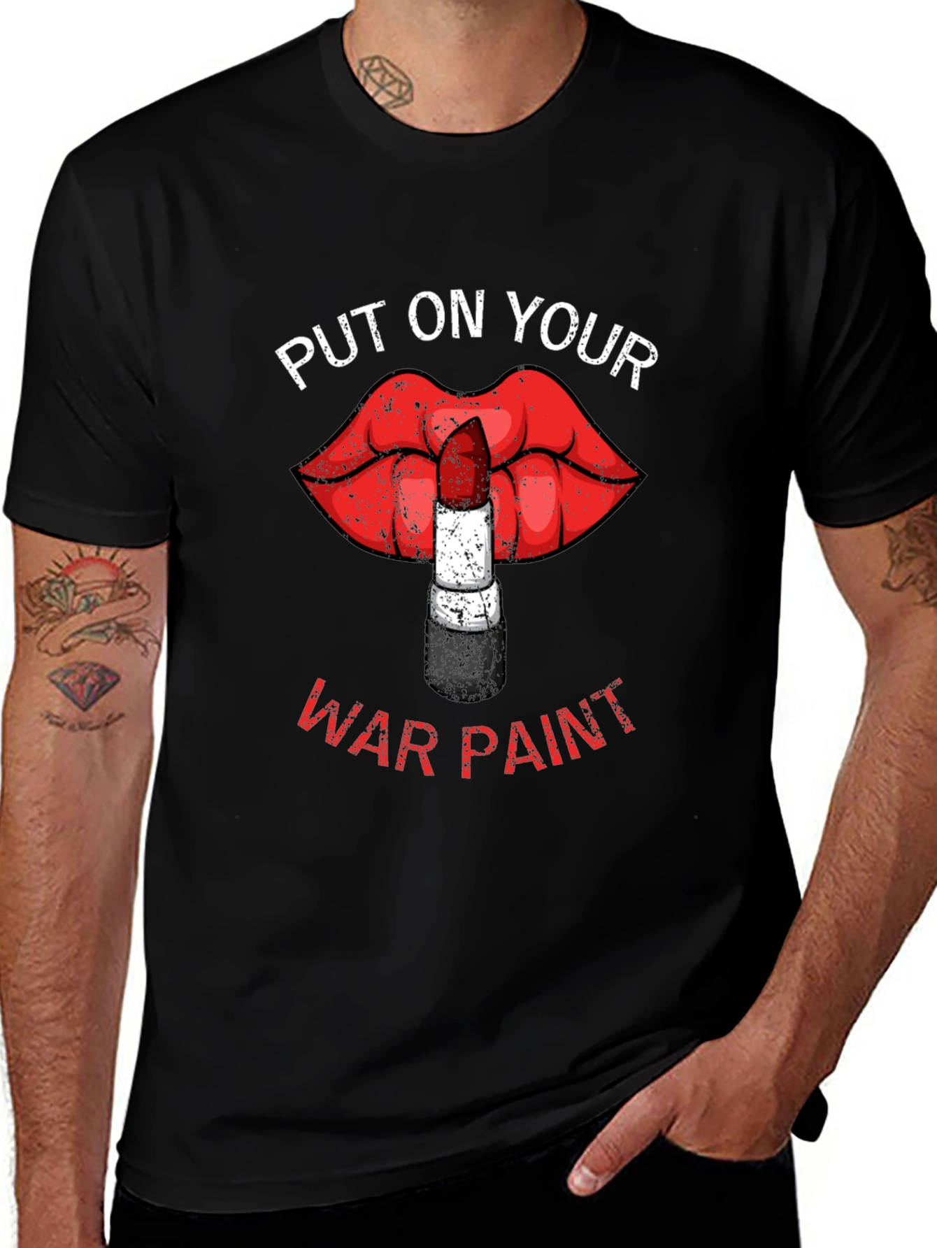 Variant 24 of War Paint Lipstick Lips Graphic T-Shirt