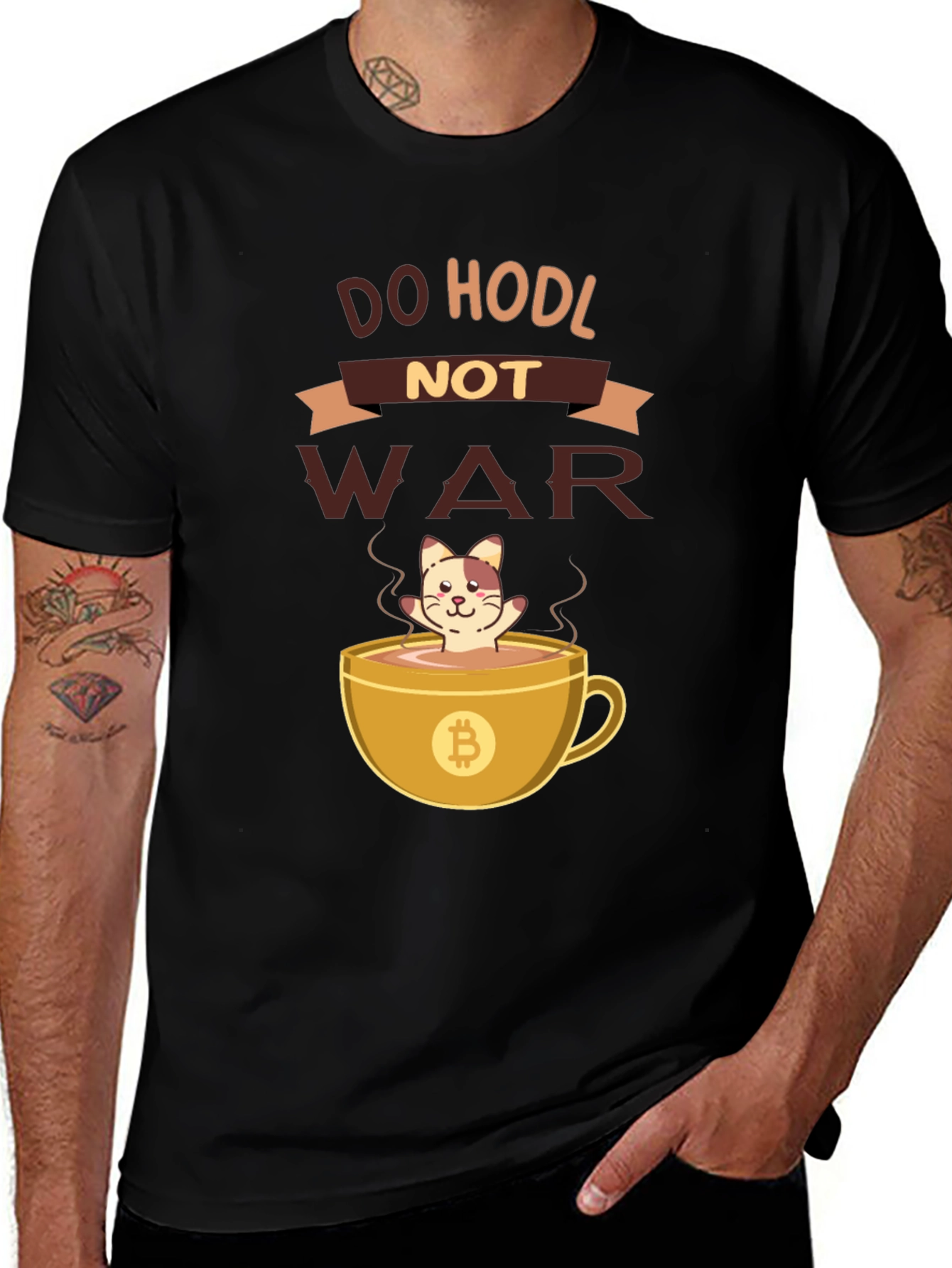 Do Hodl Not War Bitcoin Cat T-Shirt