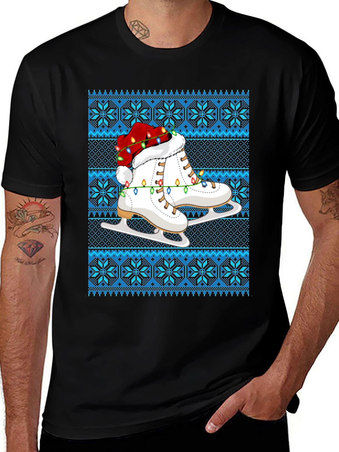 Festive Ice Skate Christmas T-Shirt