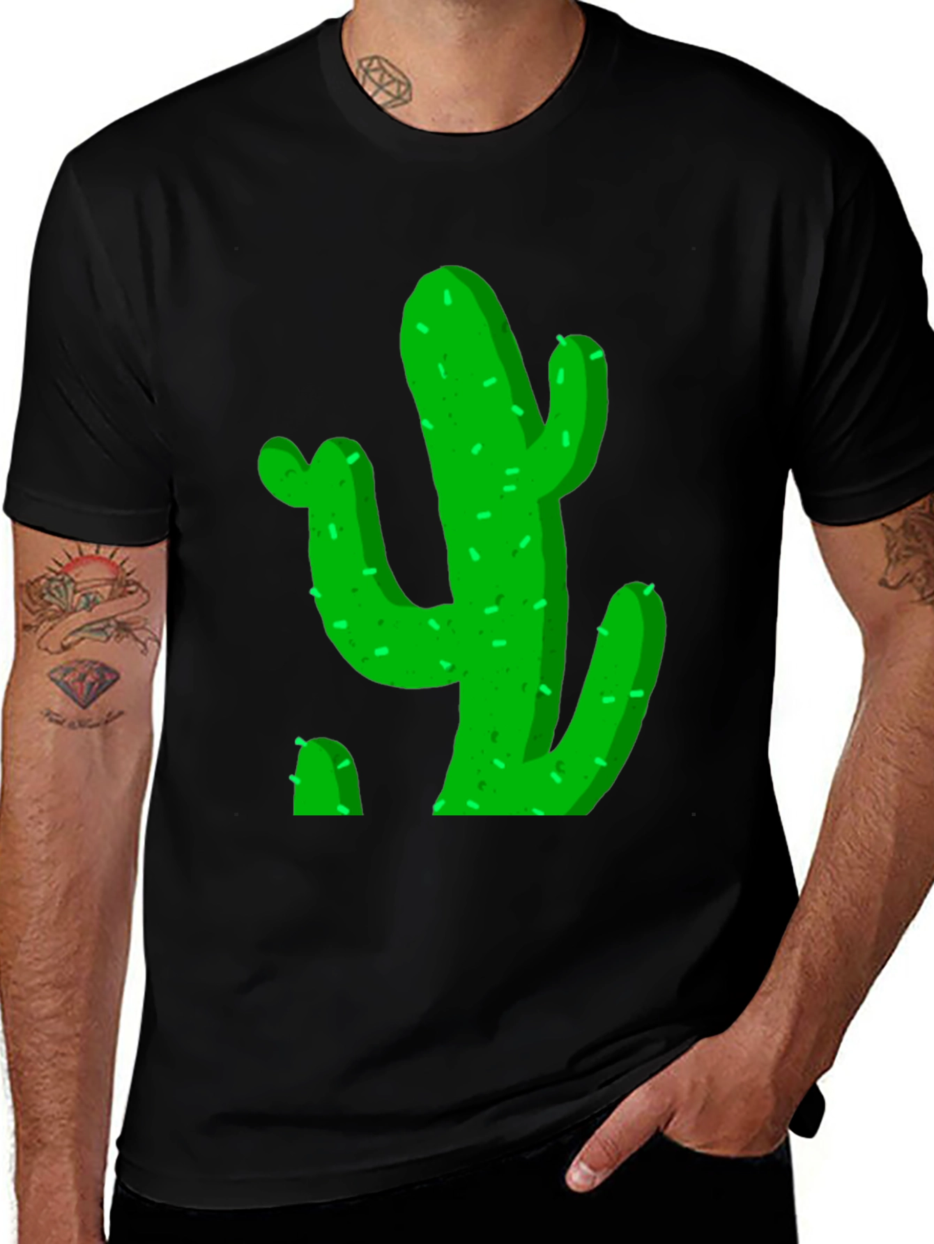 Variant 20 of Cactus Graphic Black Tee