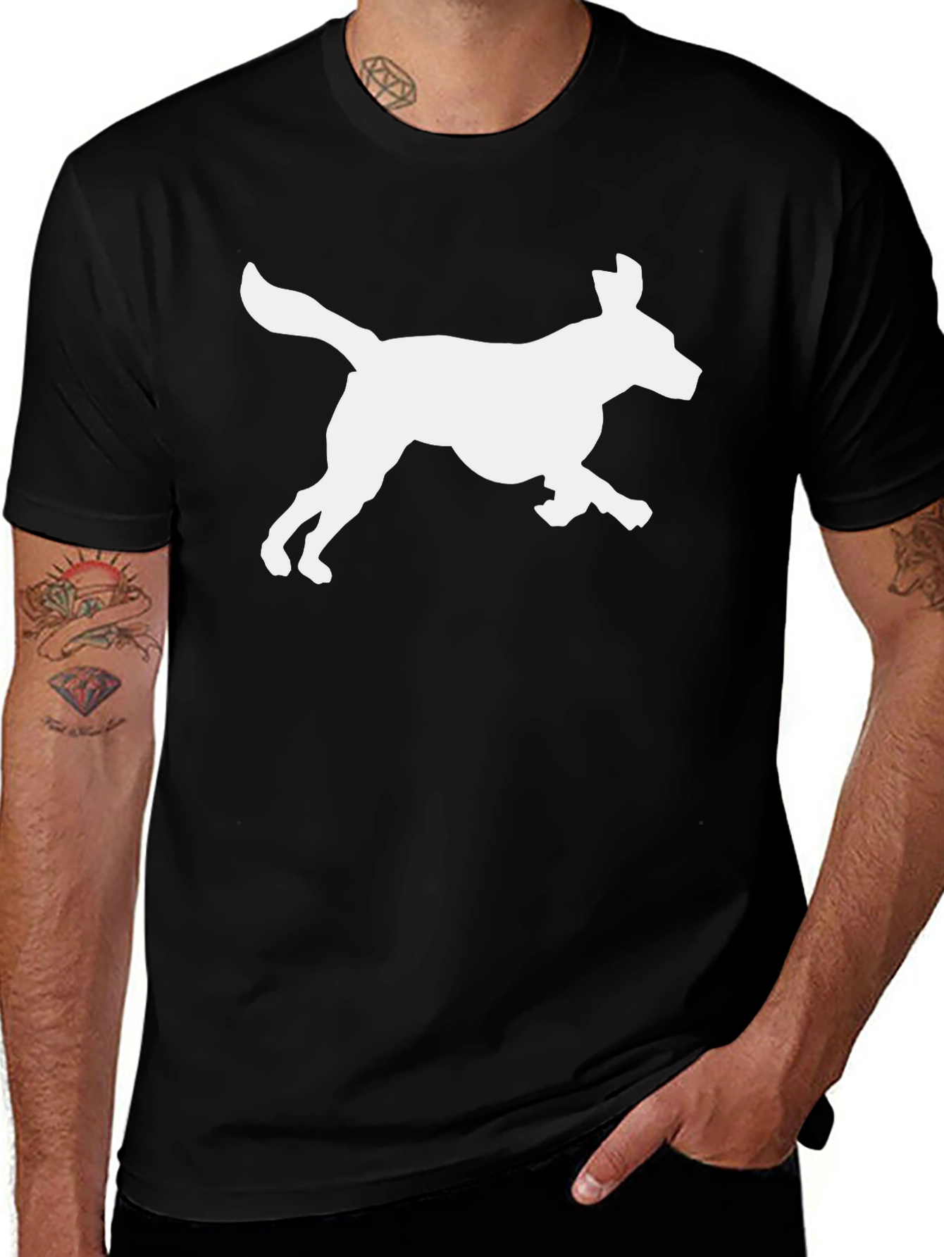 Variant 10 of Dog Silhouette Graphic T-Shirt