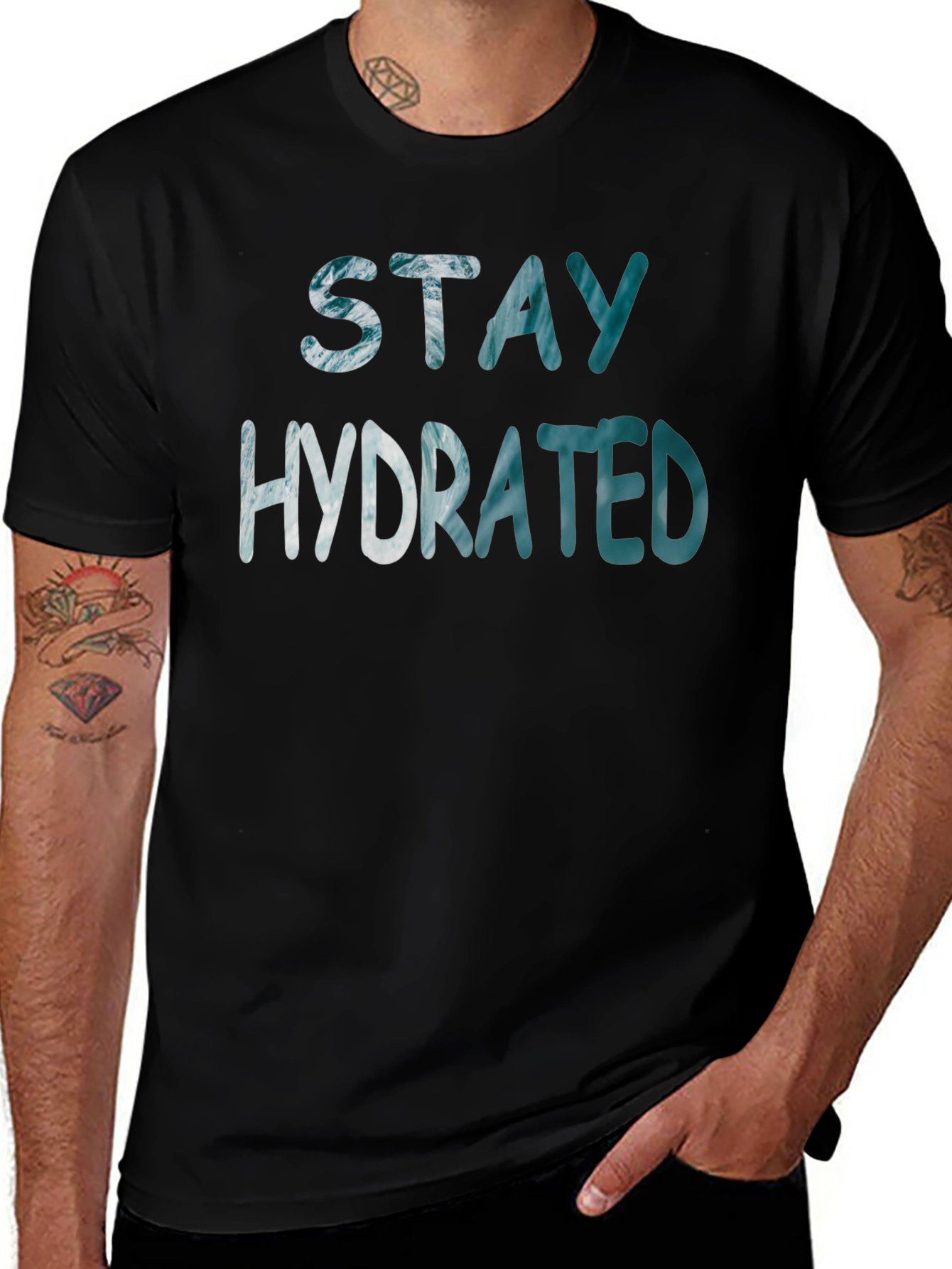 Variant 30 of Stay Hydrated Graphic Tee - Black